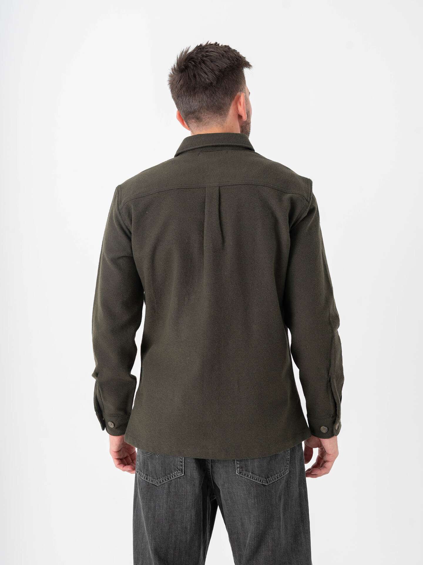 JPRRAYMOND Melange Solid LS Overshirt SN, Cypress/Fit: comfort fit, S
