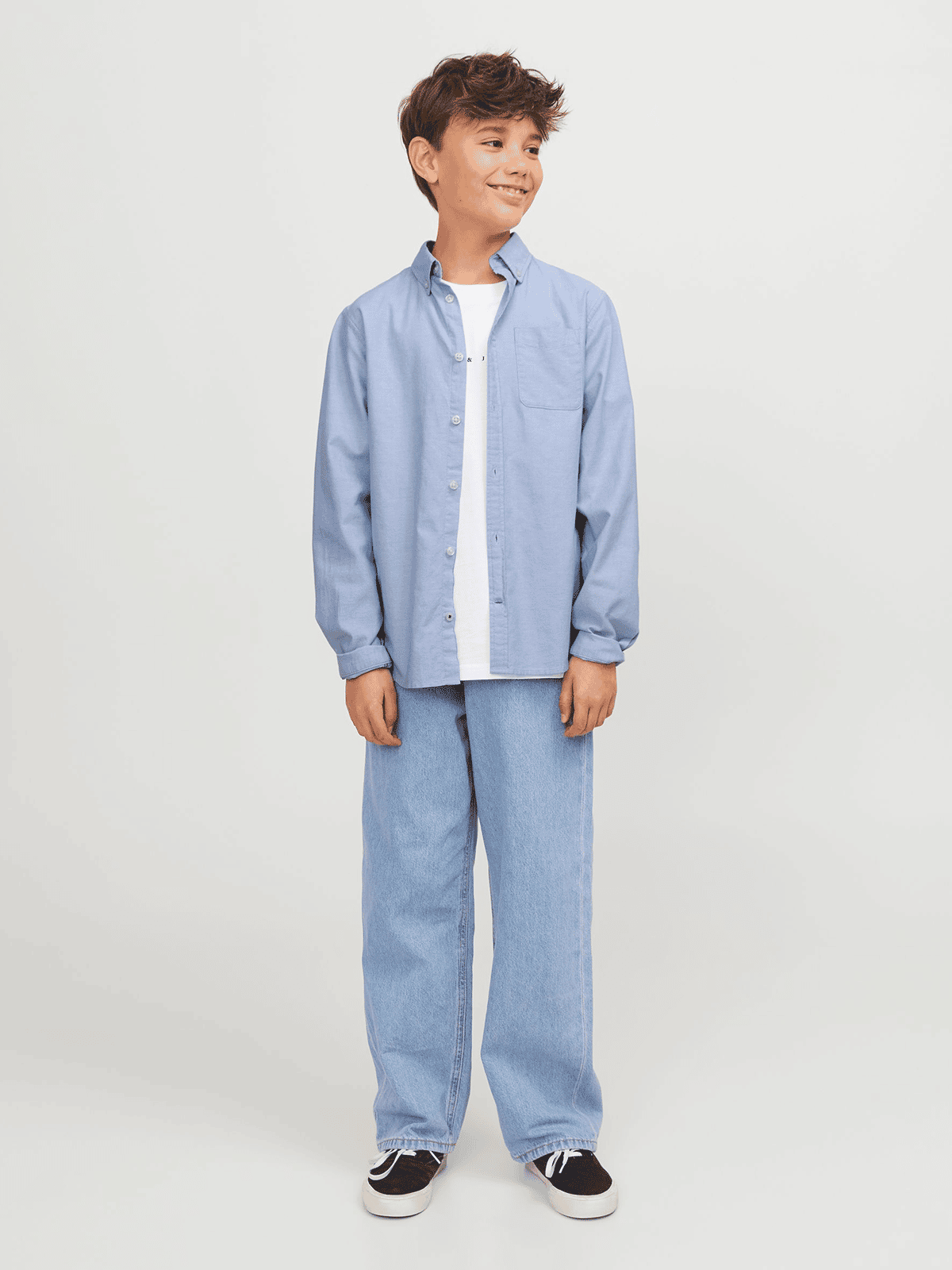Jack & Jones Junior Regular fit Overhemd 'JJEAxel' in Wit | ABOUT YOU