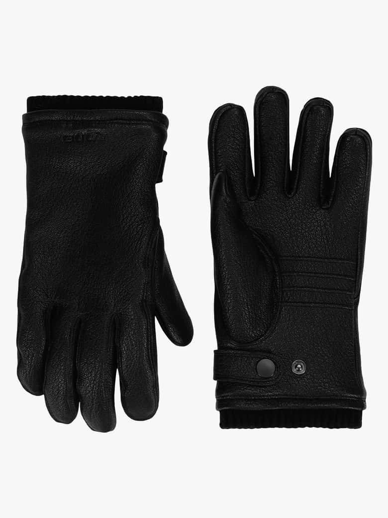 JACK & JONES Jacmontana Gants En Cuir Véritable Pour Homme - Doublés Polaire, Tactiles
