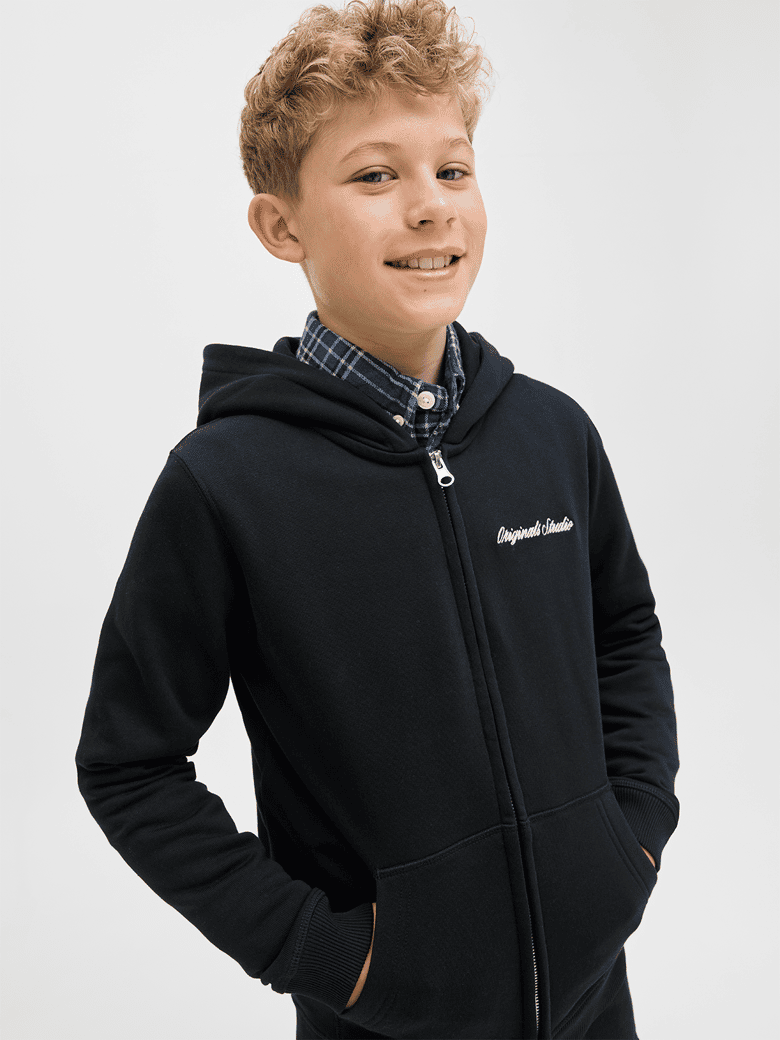 Jack & Jones JJEBRADLEY ZIP HOOD - Sweater met rits - black/zwart