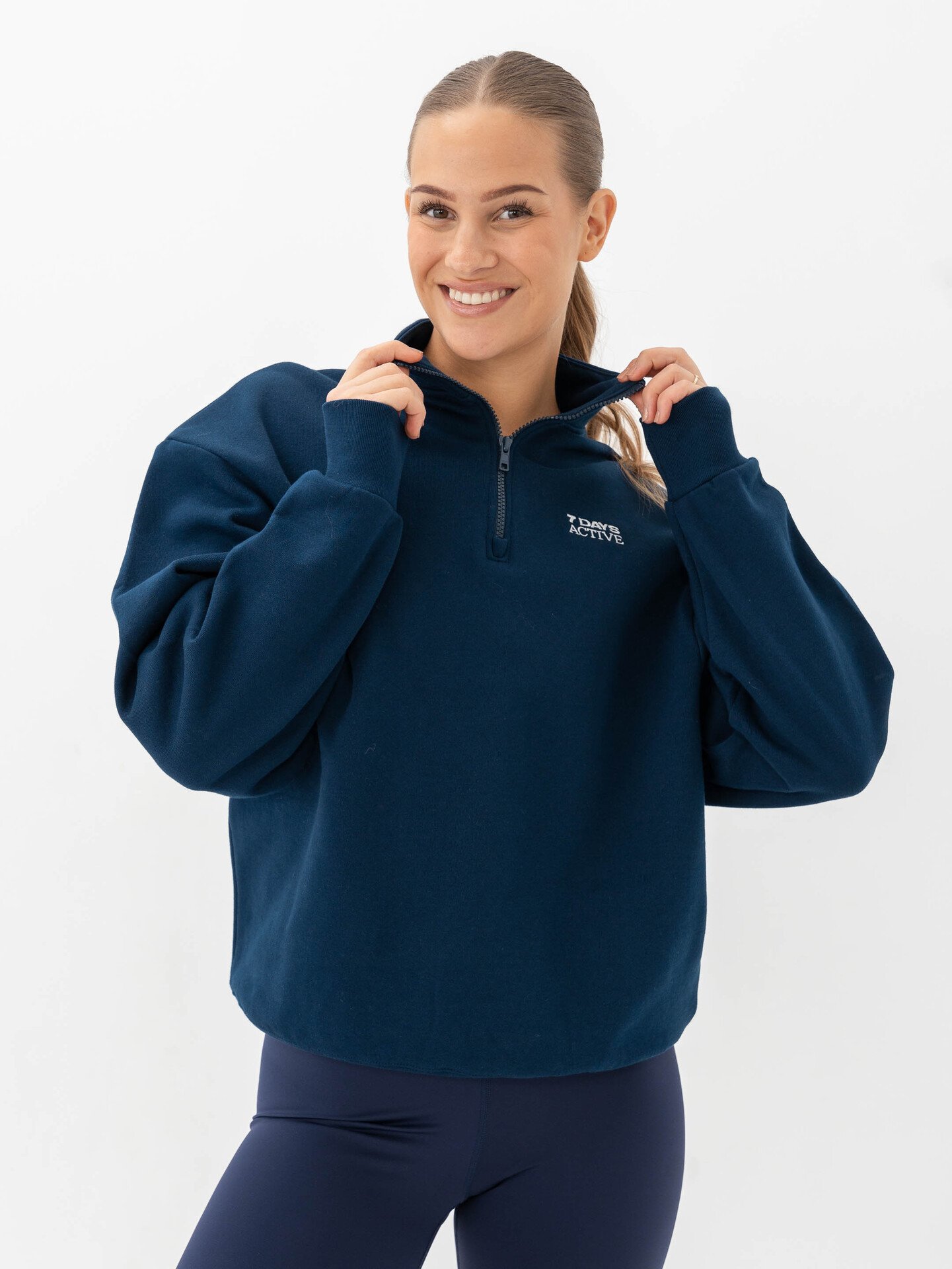 7 DAYS Active Organic Regular Half Zip Pageant Blue