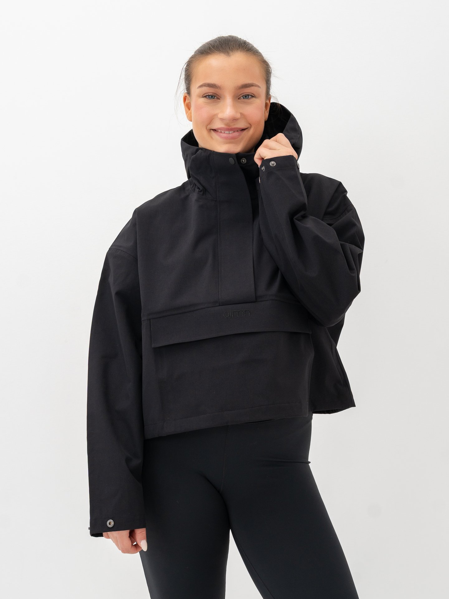 Aim'n Cropped Waterproof Anorak Black