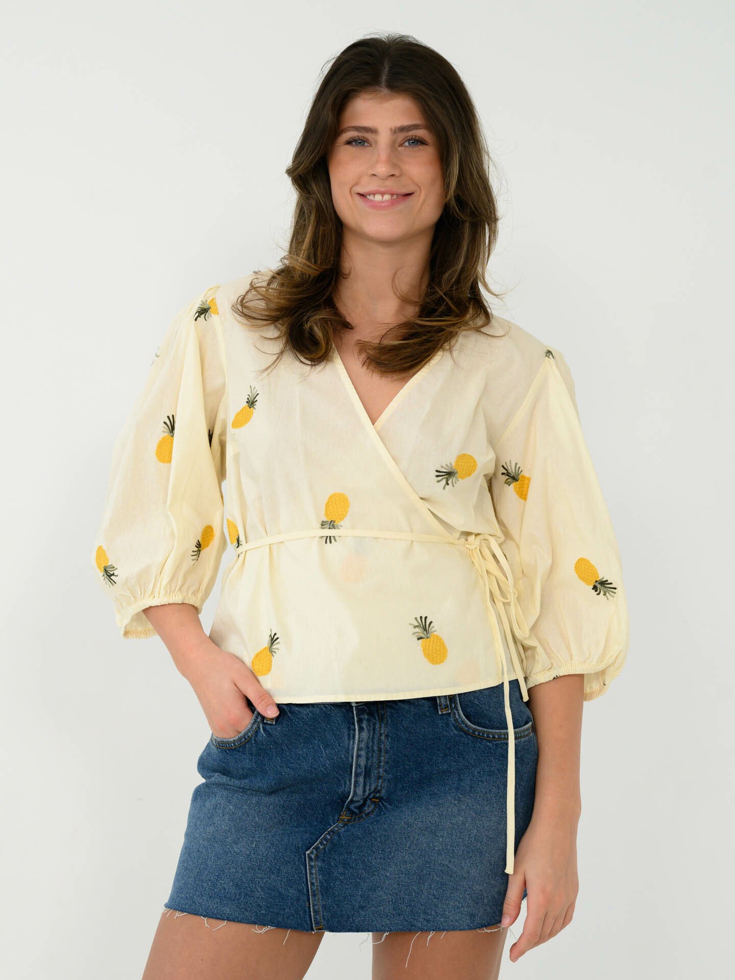 A-View Rebekka Fruit Blouse Sand/yellow