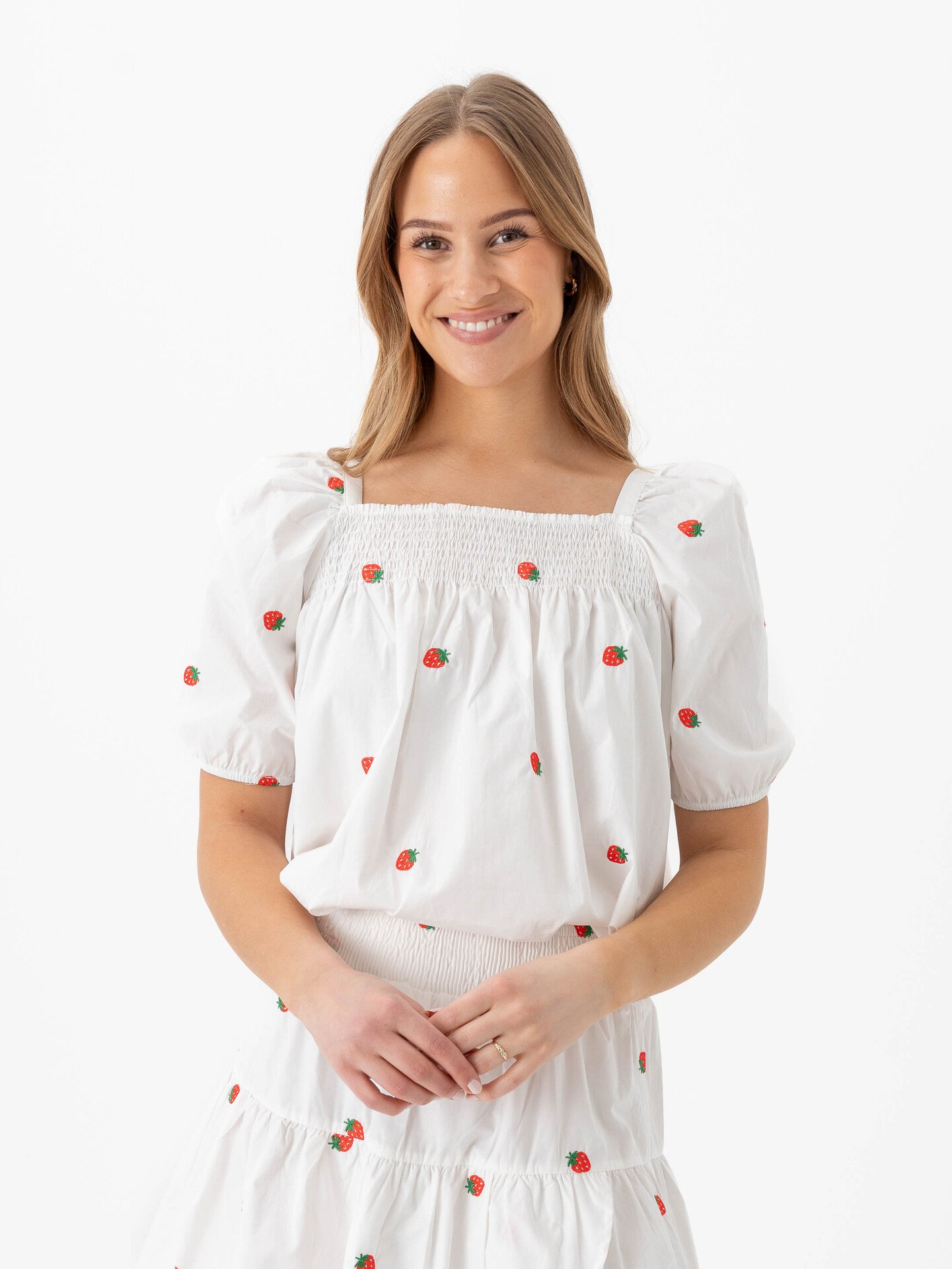 A-View Winnie Blouse White/Red