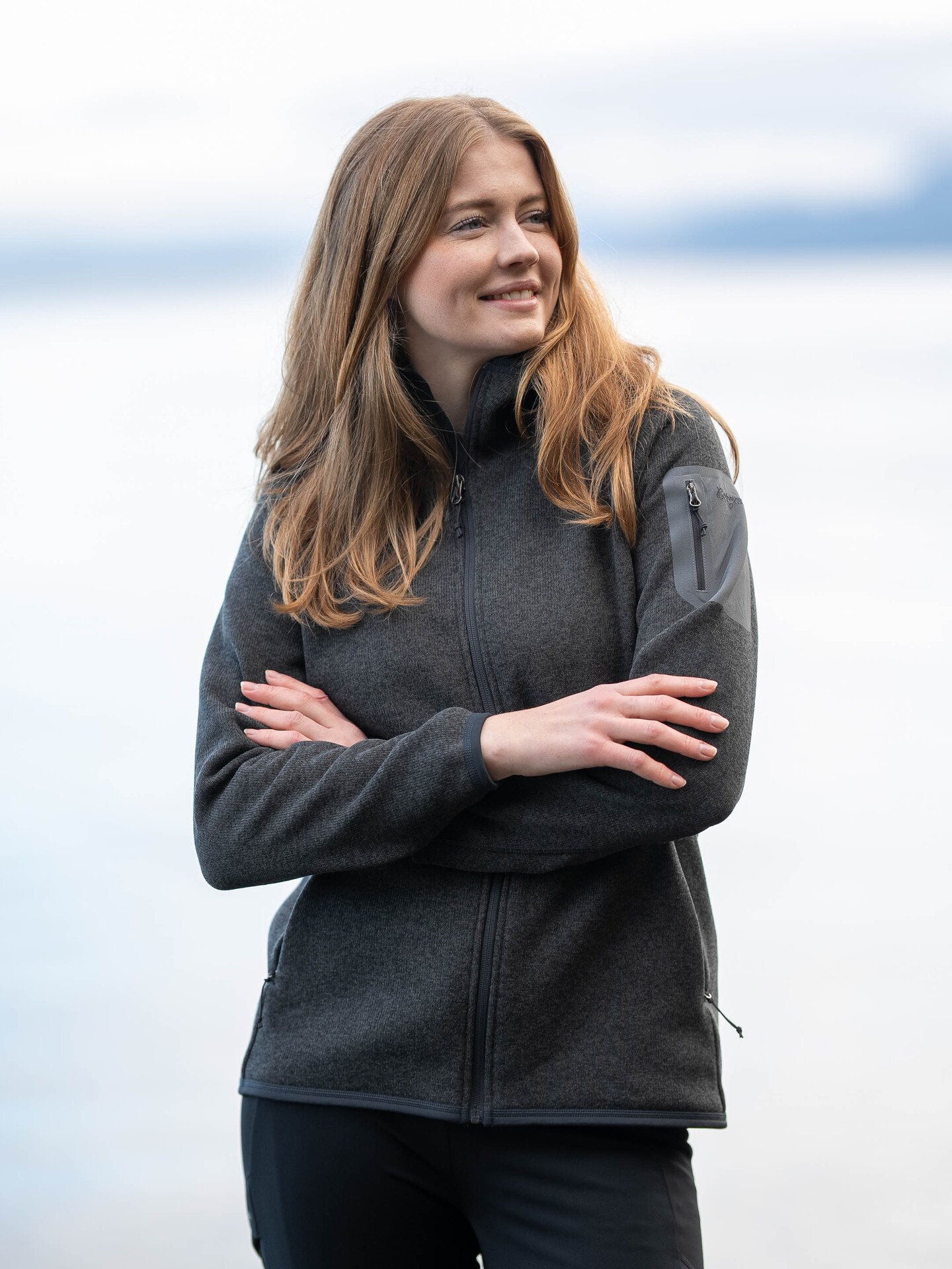 Bergans Kamphaug Knitted Hoodie Dark Shadow Grey