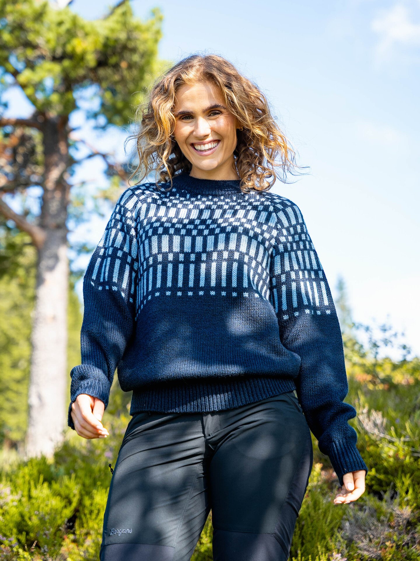 Bergans Nordmarka Merino Jumper Women Navy Blue / Husky Blue