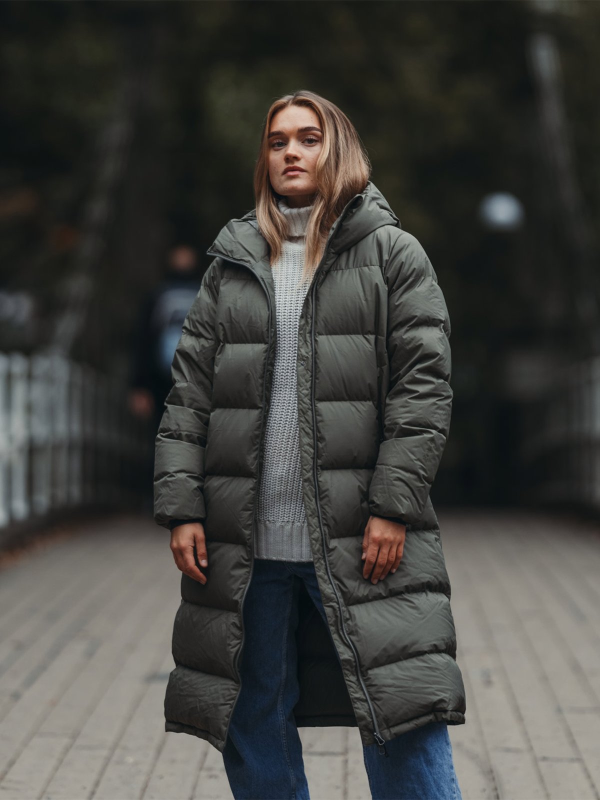 Bergans Urban Down Long Coat Women Green mud