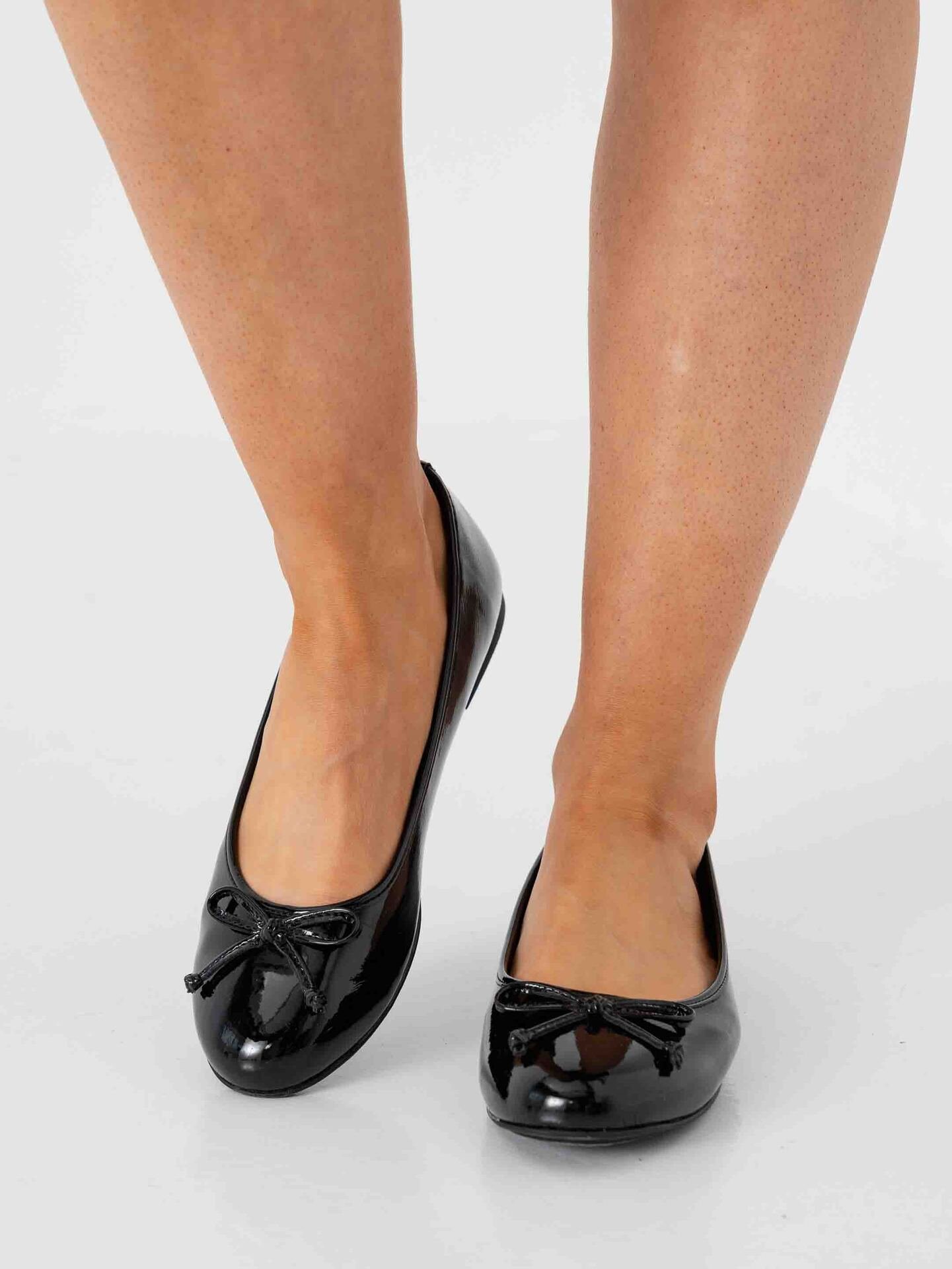 Bianco Celine Ballerina Faux Leather Black