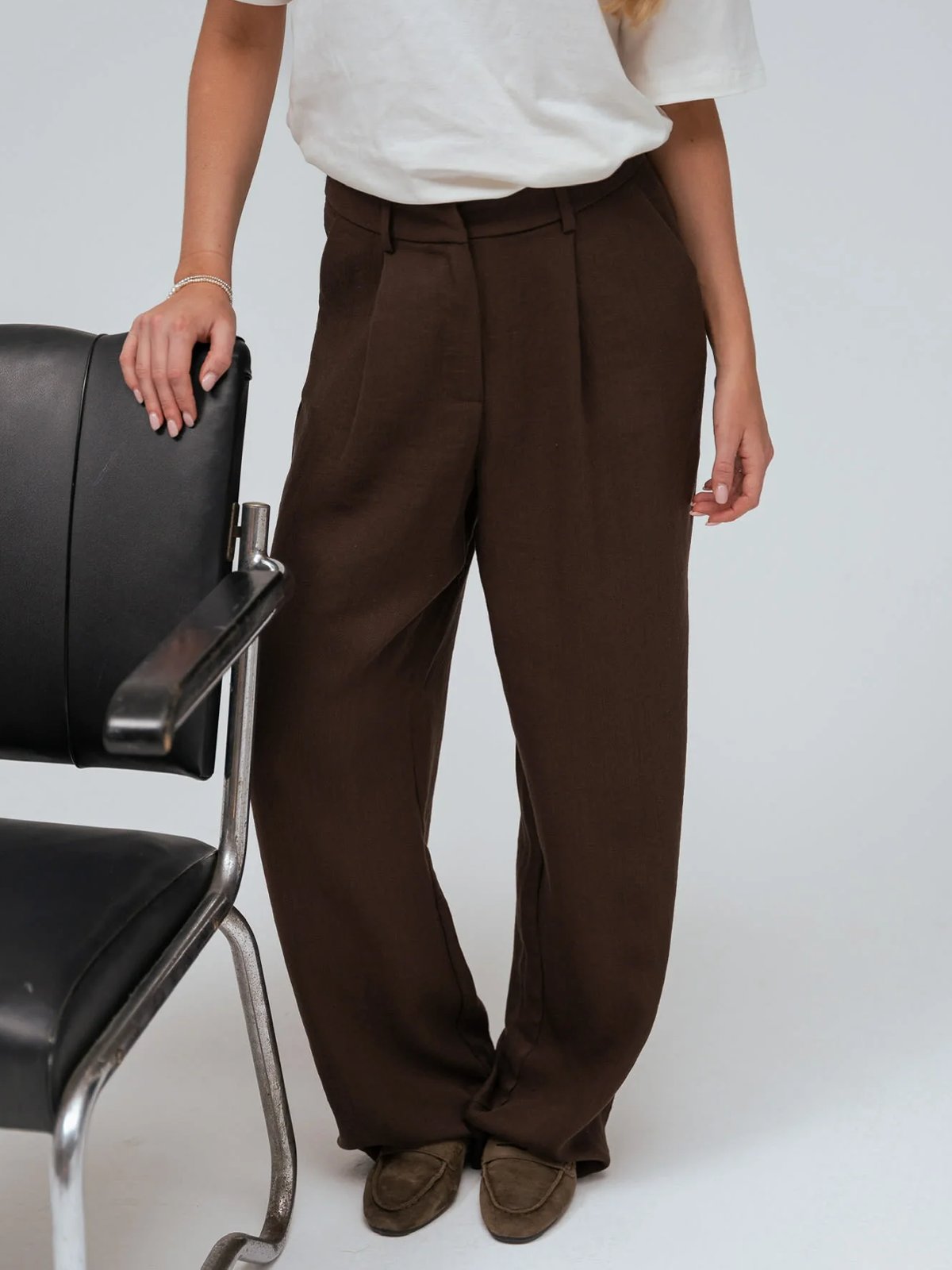 BYIC Celina pants Dark Brown Texture