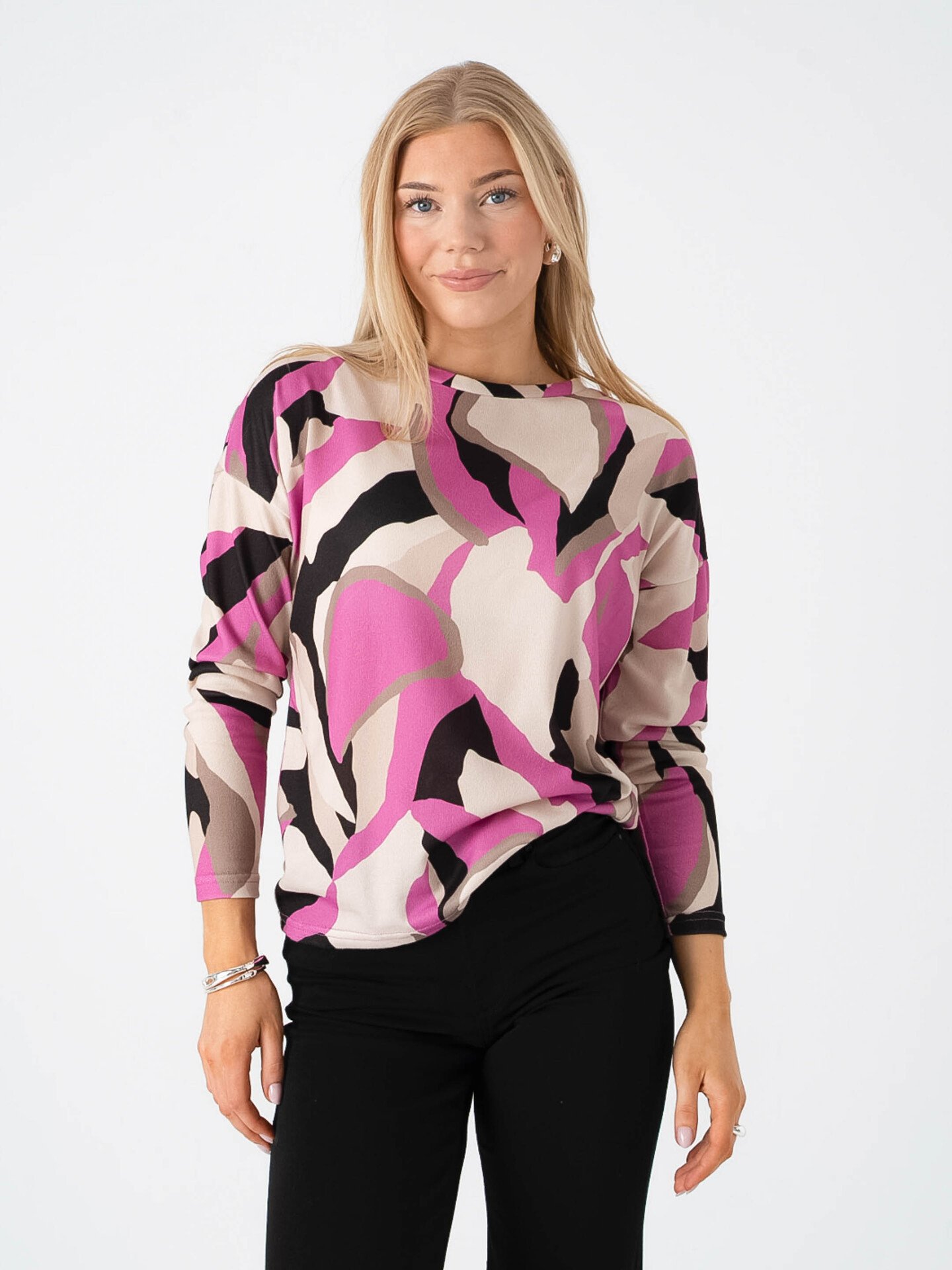 B.YOUNG Pieta All Over Print Top Philox Pink
