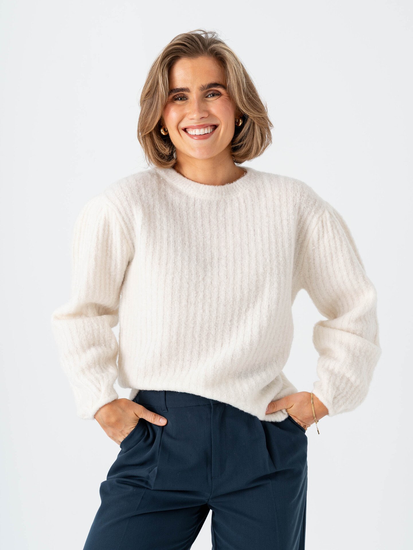 Comprimé Sleeve Sweater Creme