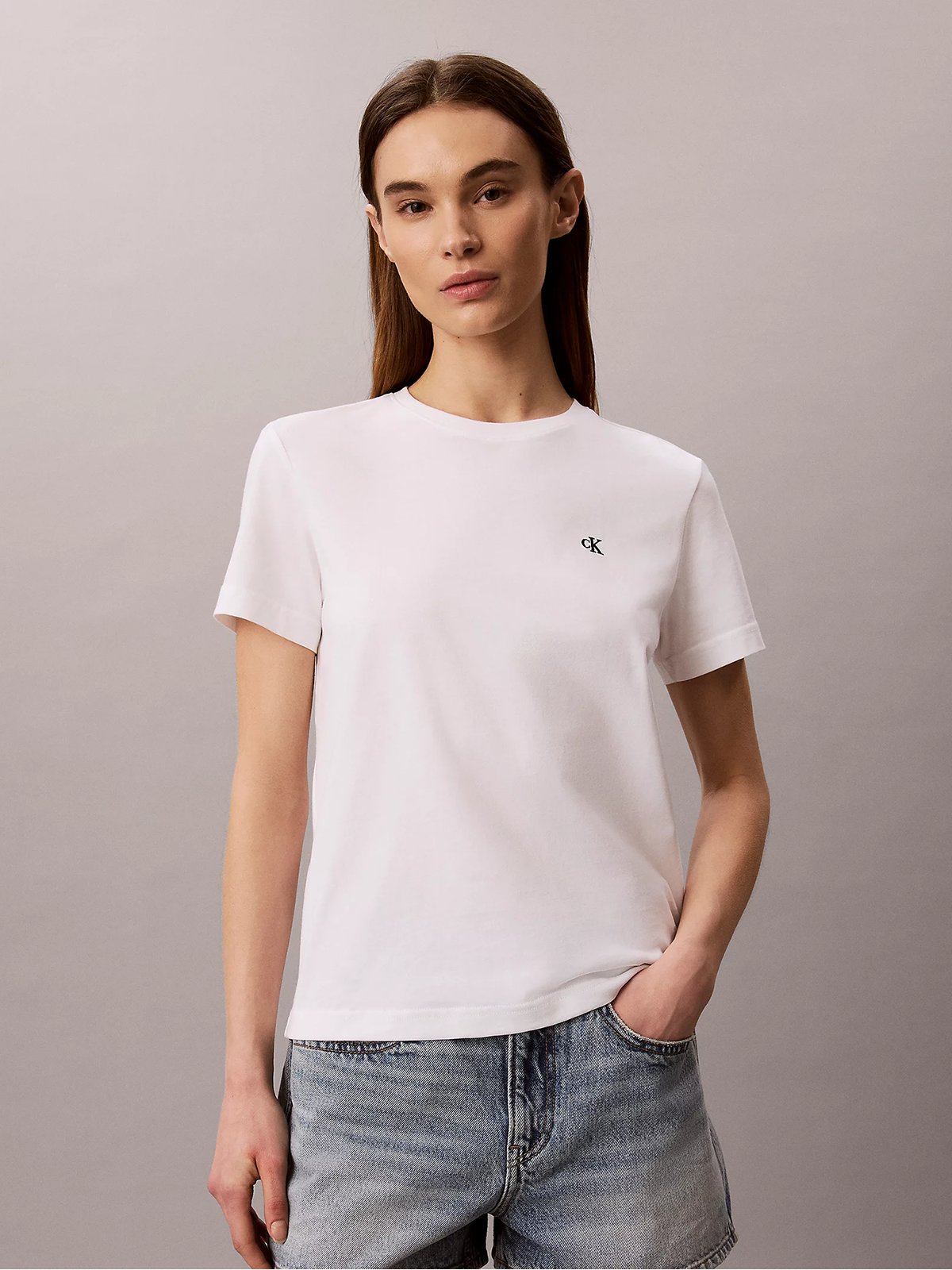 Calvin Klein Short Sleeve Monogram Crew Tee Bright White