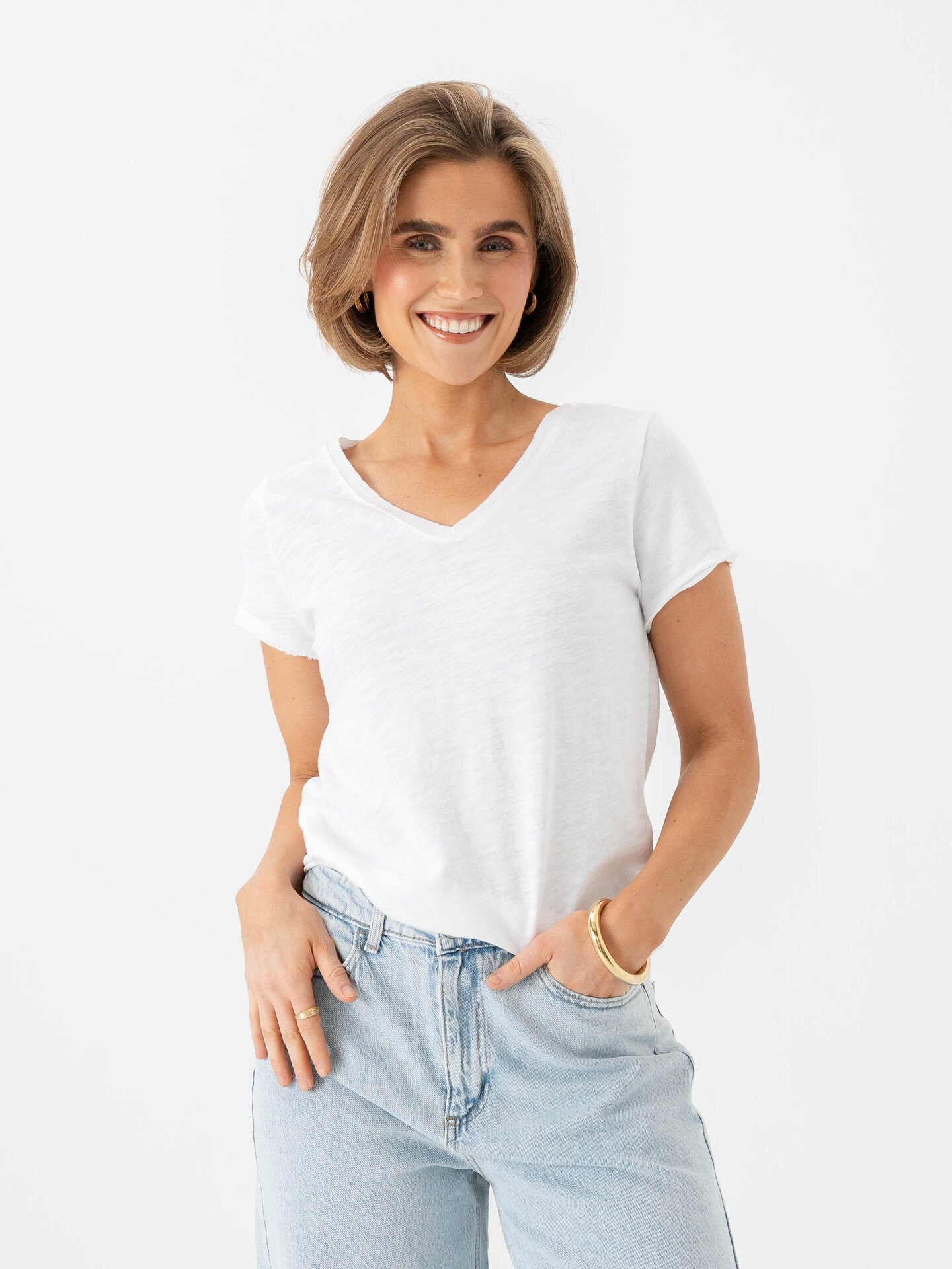 American Vintage Sonoma V-Neck T-Shirt White