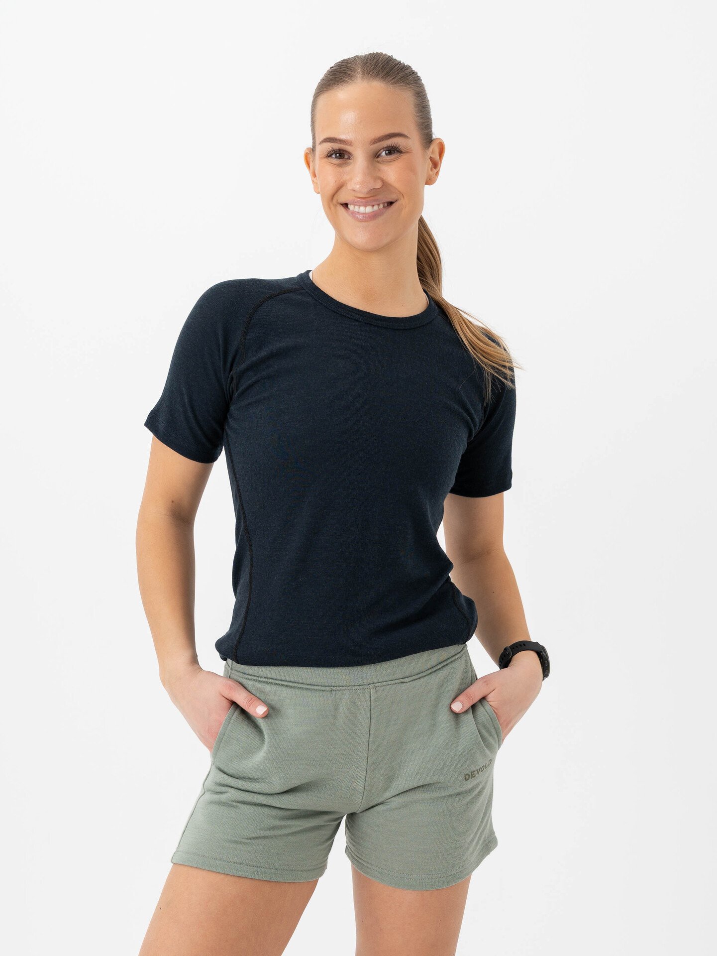 Devold Lauparen Merino 190 Base Tee Woman Blå