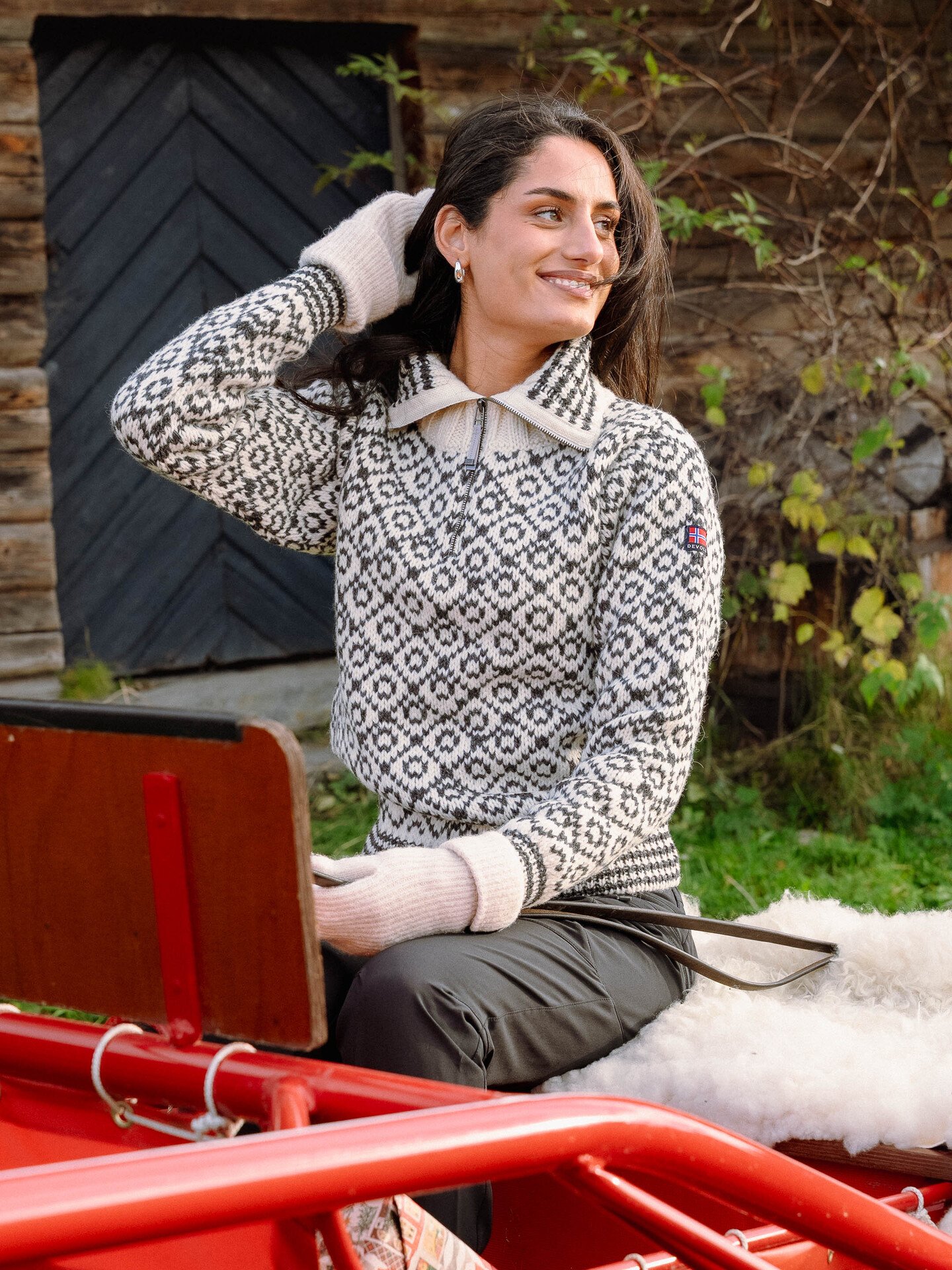 Devold Svalbard Wool Zip Neck Offwhite/Anthracite