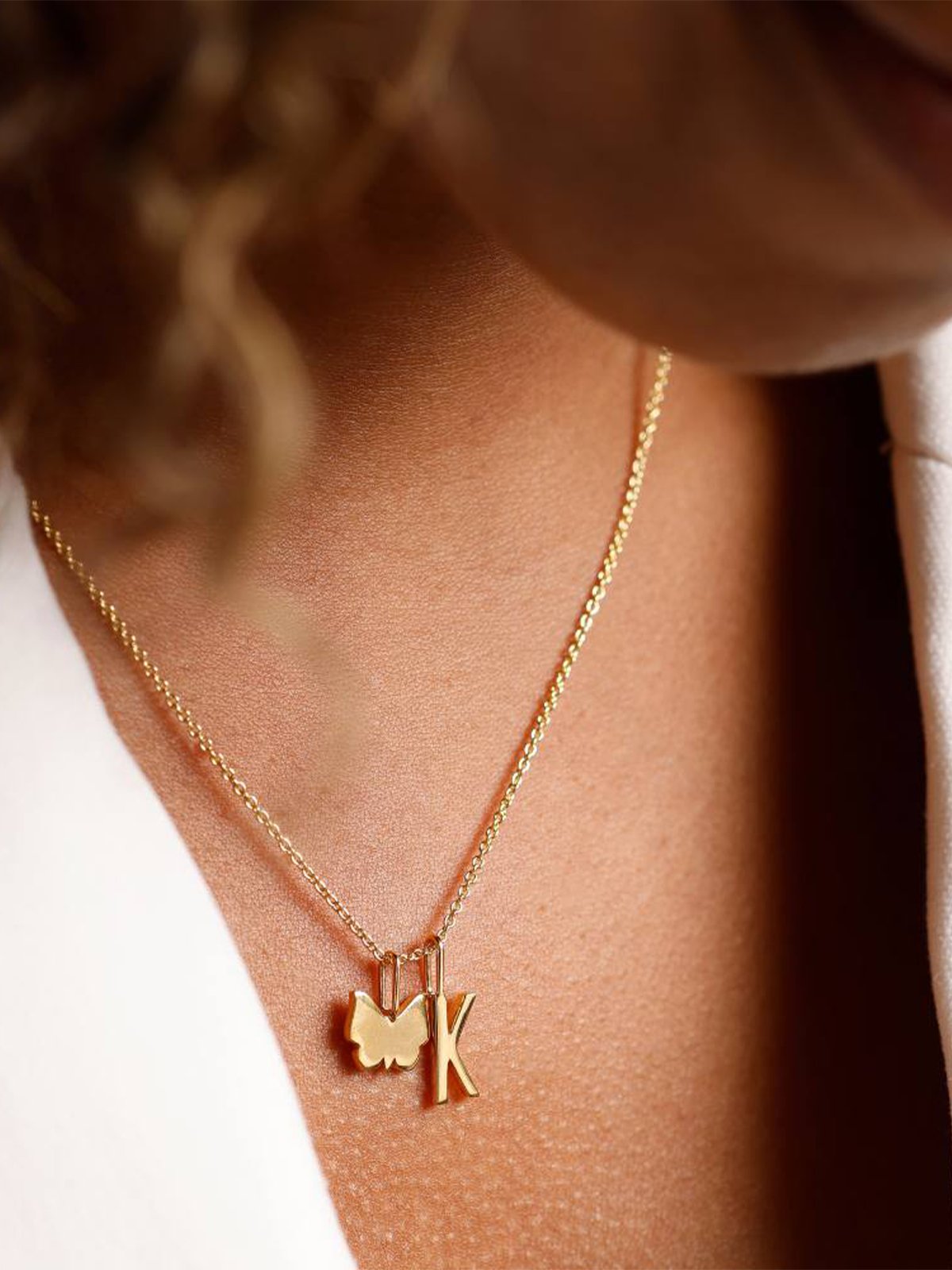 Design Letters Necklace chain 45 cm Gold plated Gold