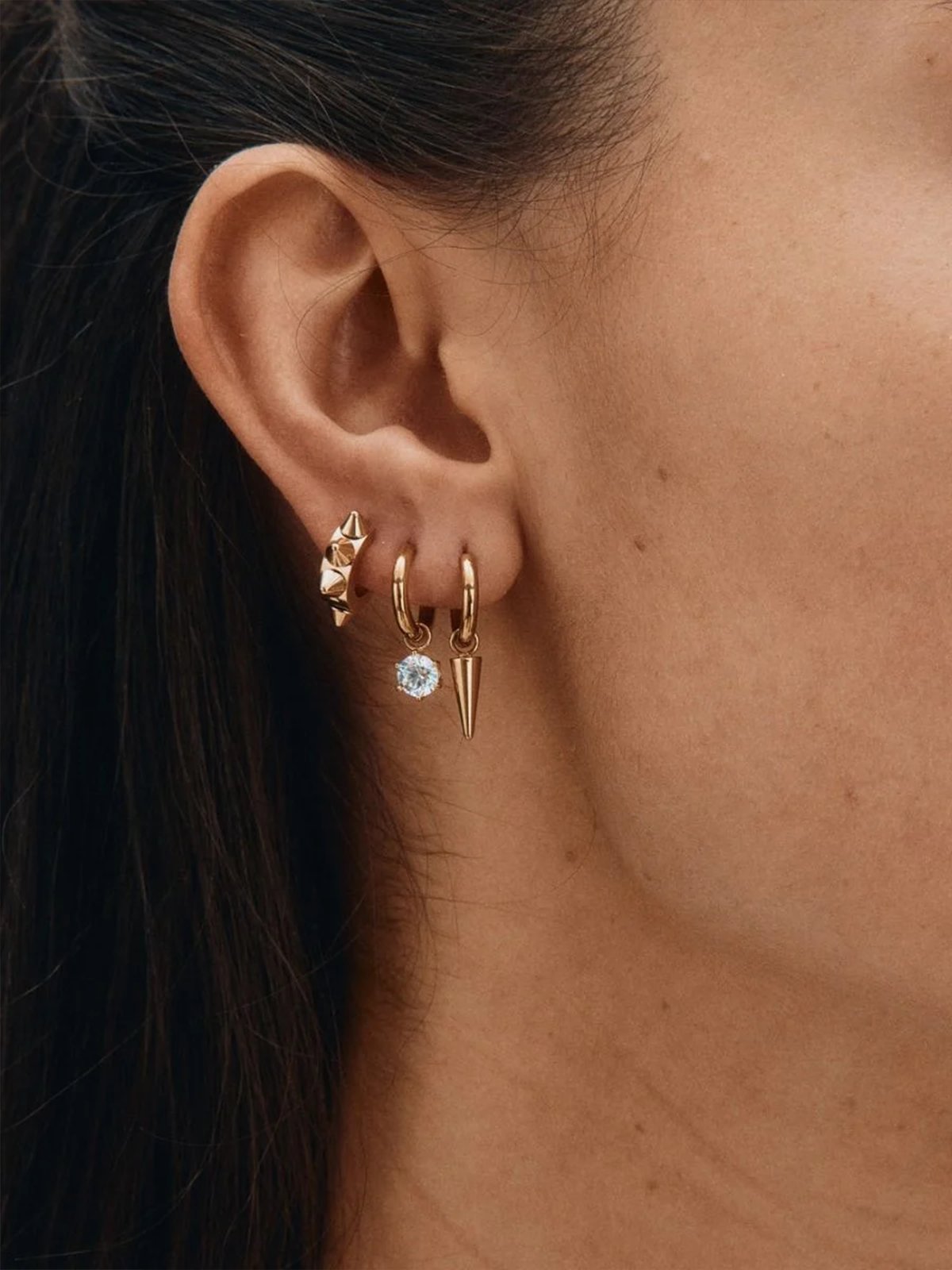 Edblad Peak Hoops One Heart Gold Gullbelagt