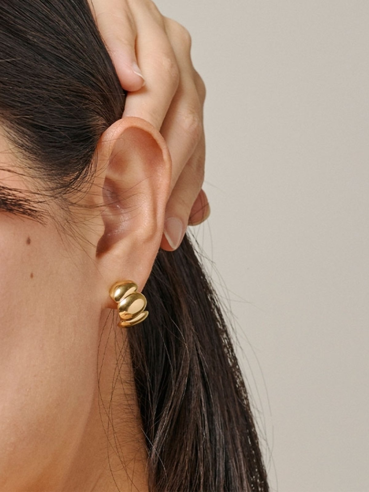 ENAMEL Copenhagen Melia Chunky Hoops Gullbelagt