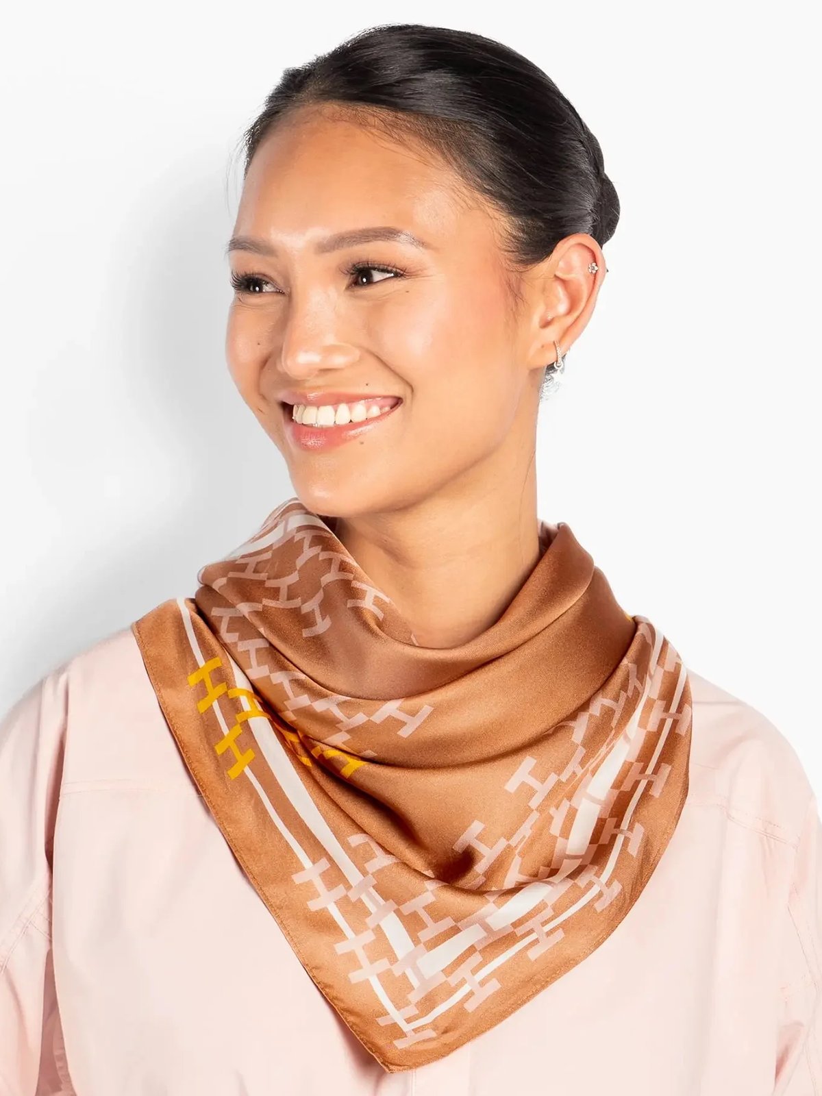 Hést Isadora Silk Scarf Large Mocha Mousse