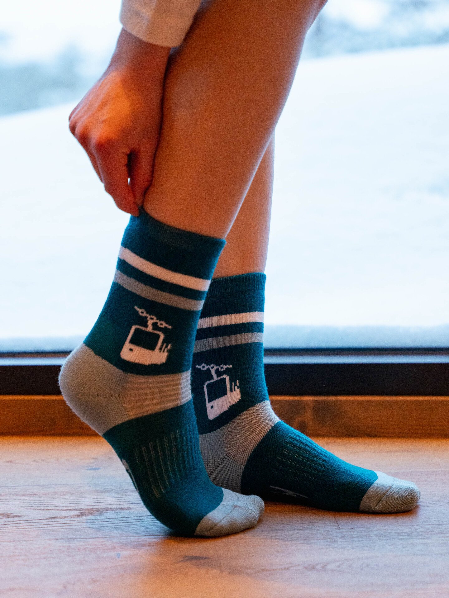 Hygge Merinoull Sokk - Gjemmekontor Blå og lyseblå