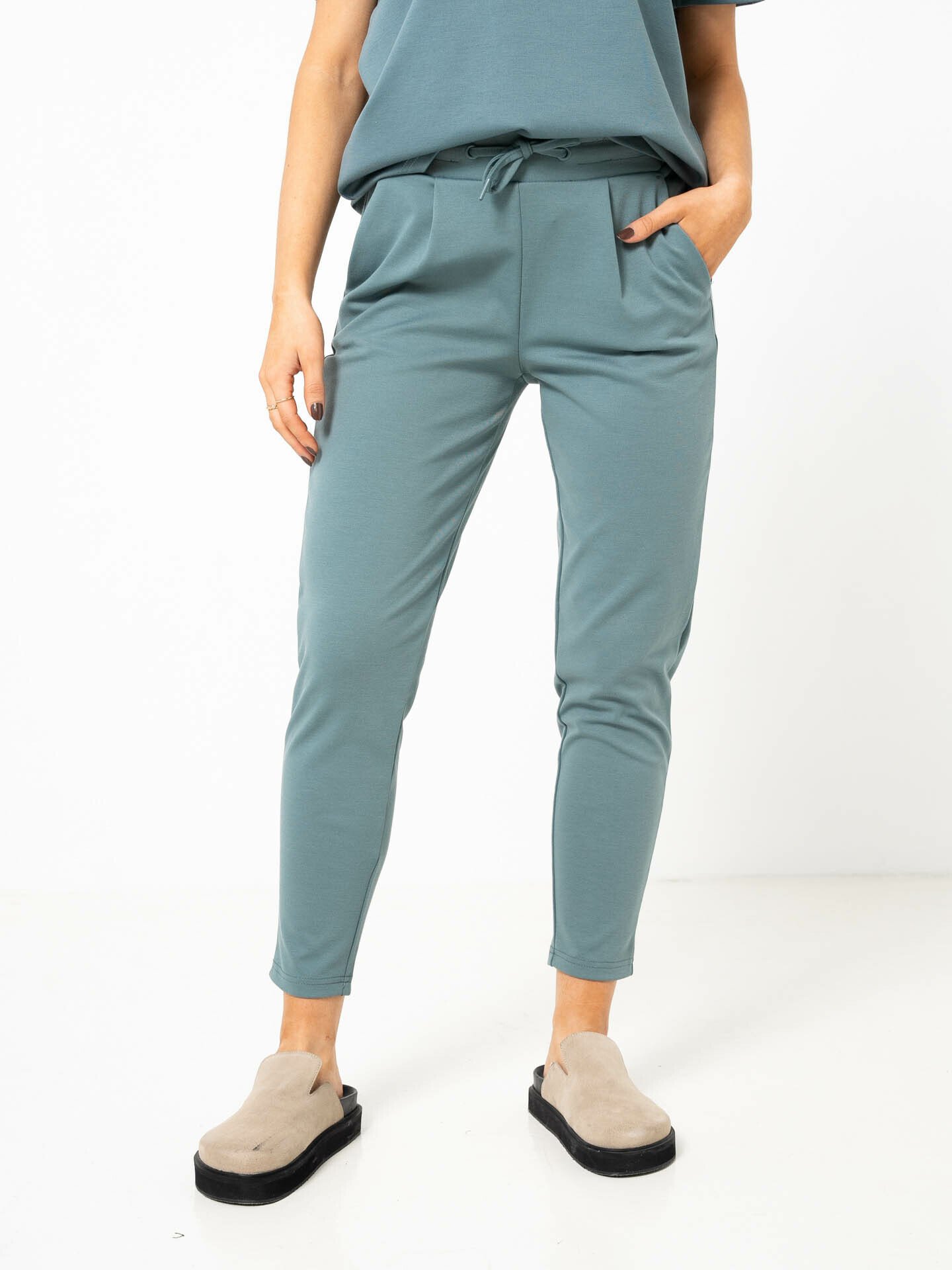 Ichi Kate Pant Cropped North Atlantic
