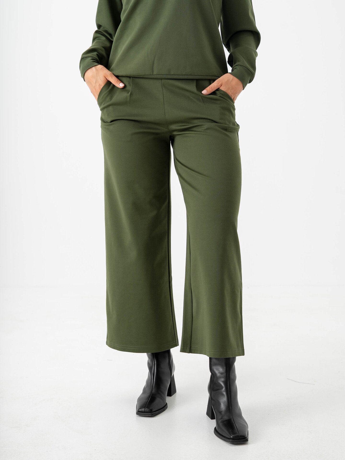 Ichi Kate Wide Pant Rifle Green