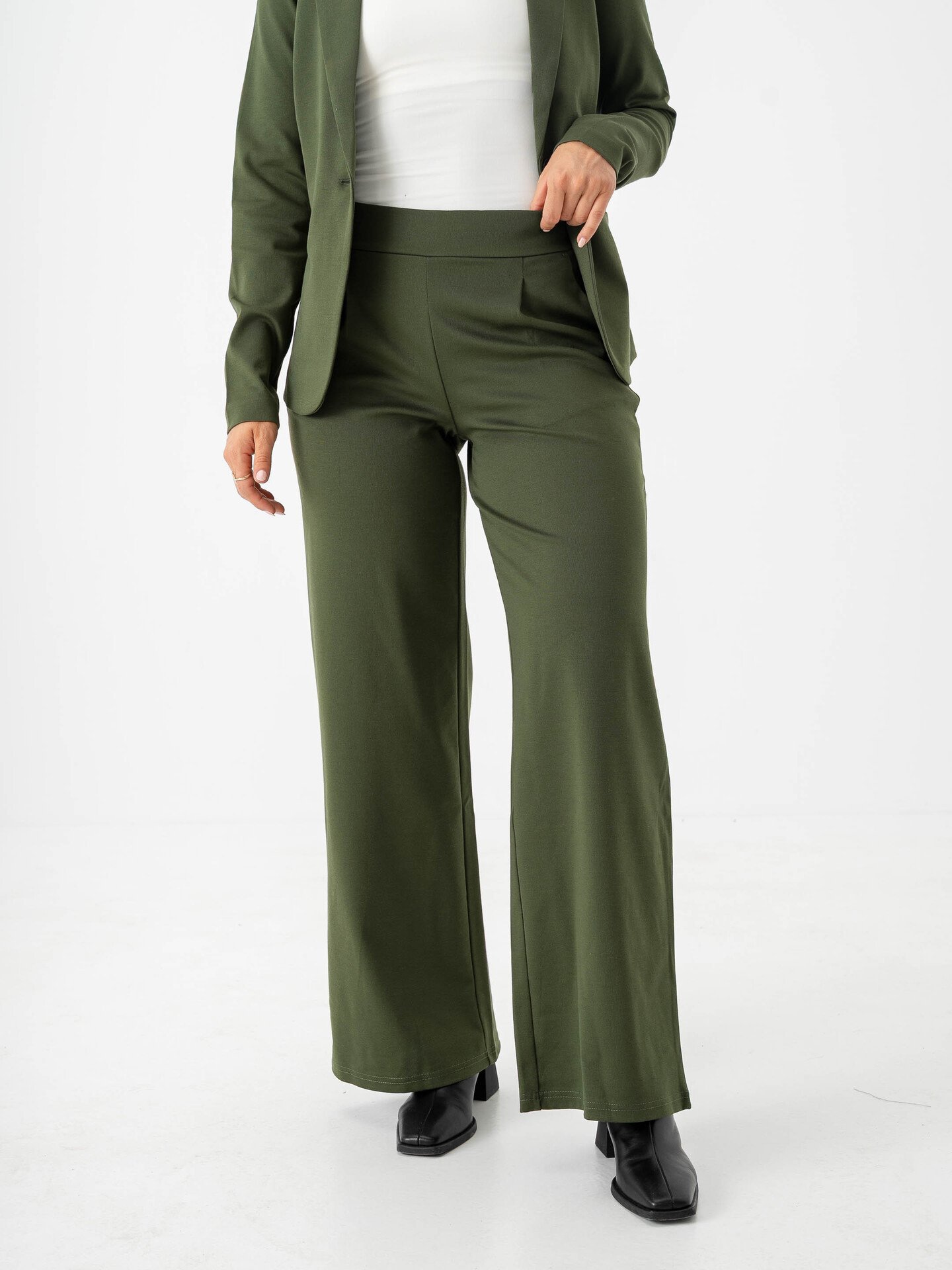 Ichi Kate Wide Pant Long Rifle Green