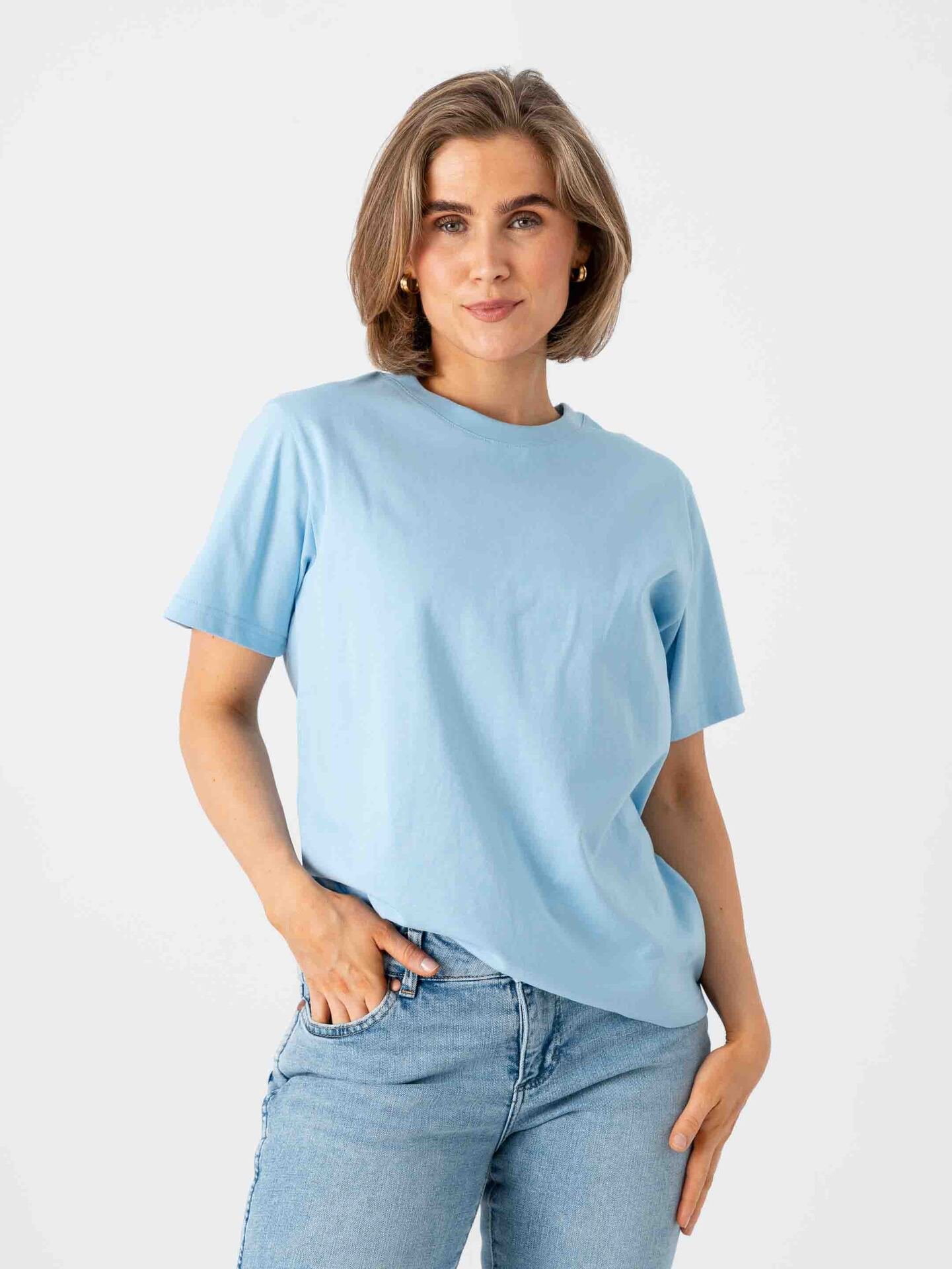 Ichi Palmer Loose Short Sleeve Powder Blue