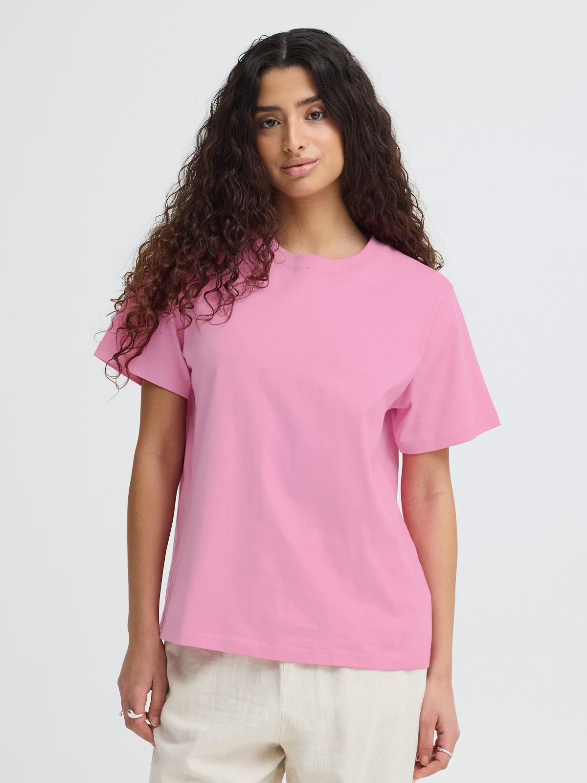 Ichi Palmer Loose Short Sleeve Wild Orchid