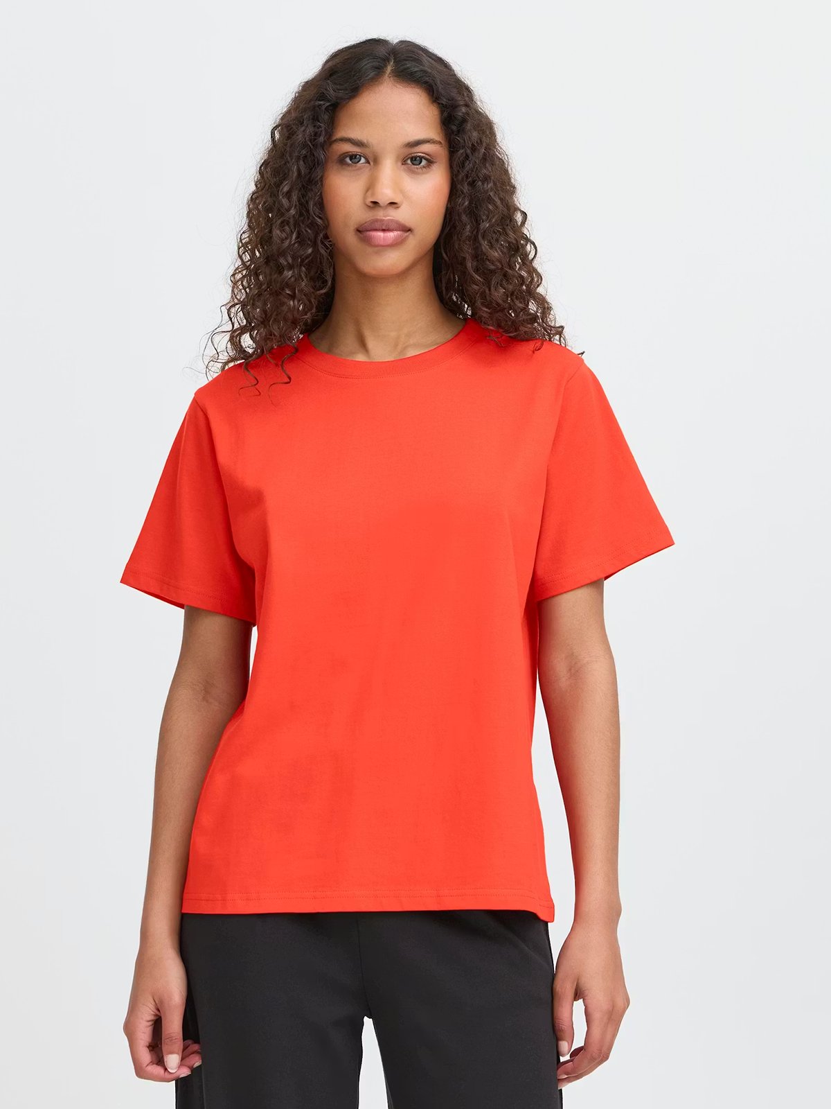 Ichi Palmer Loose Short Sleeve Fiery Red