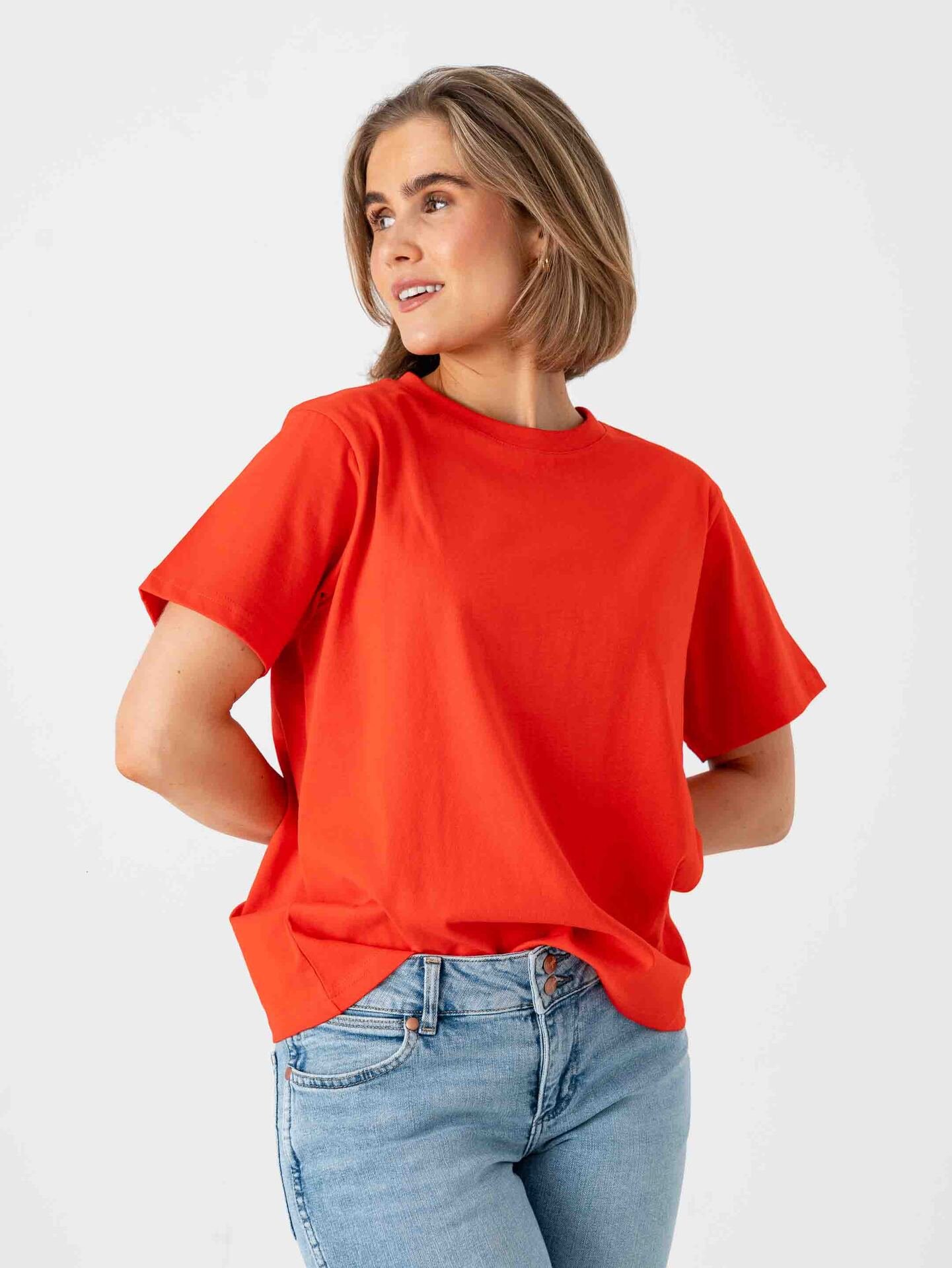 Ichi Palmer Loose Short Sleeve Fiery Red