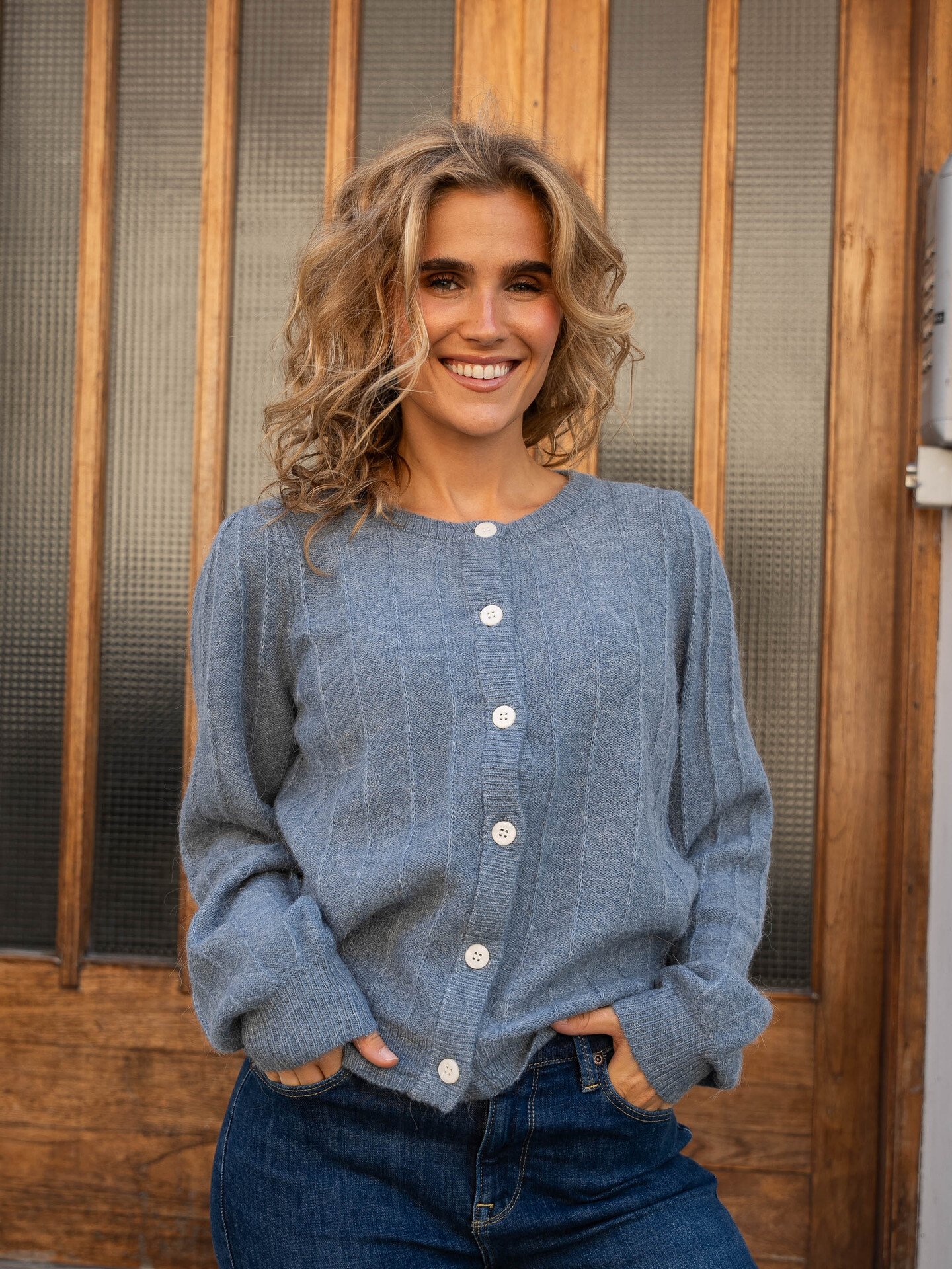 Ichi Kamara Cardigan 10 Blue Mirage