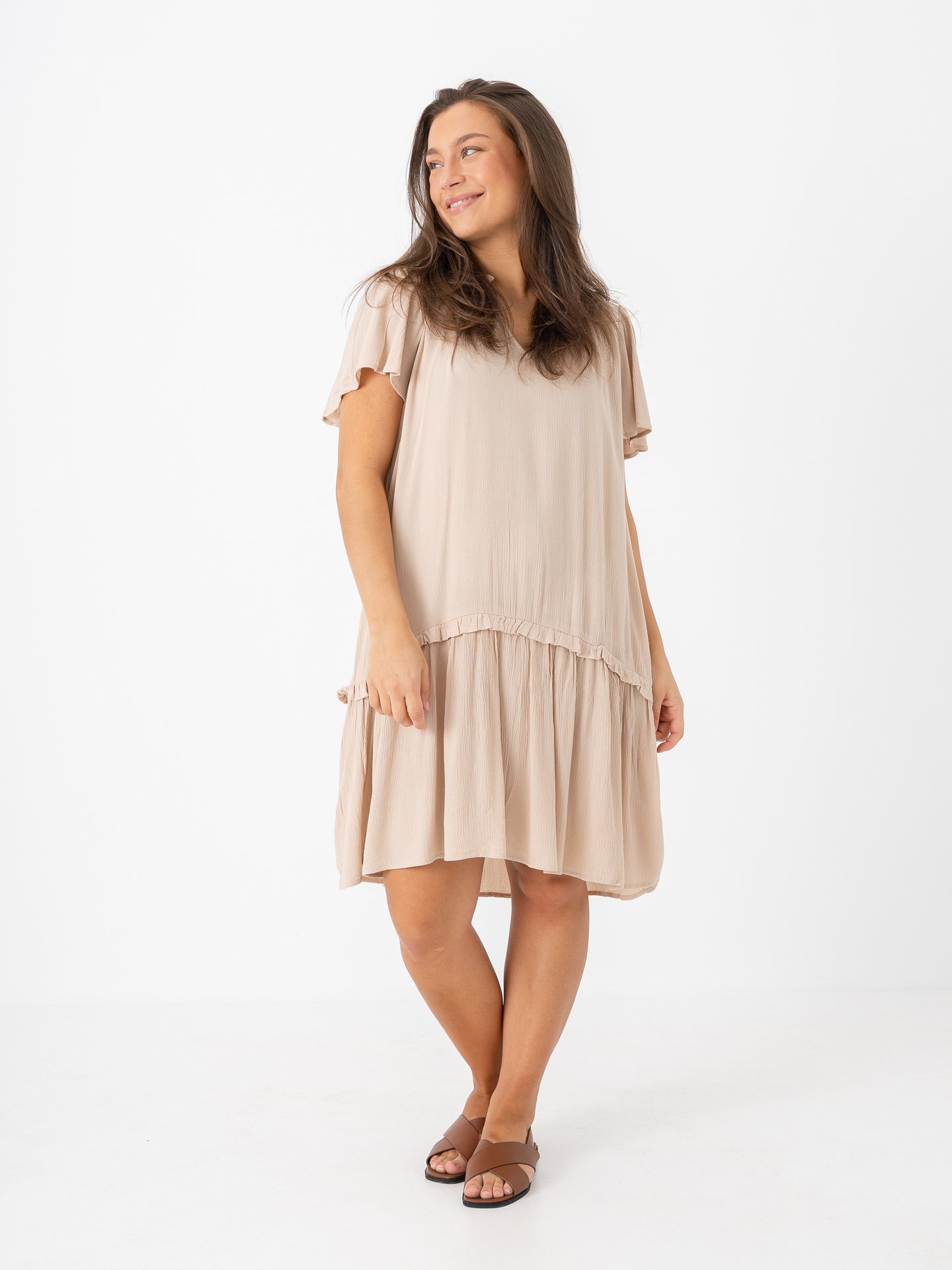 Ichi Marrakech Solid Dress 18 Oxford Tan