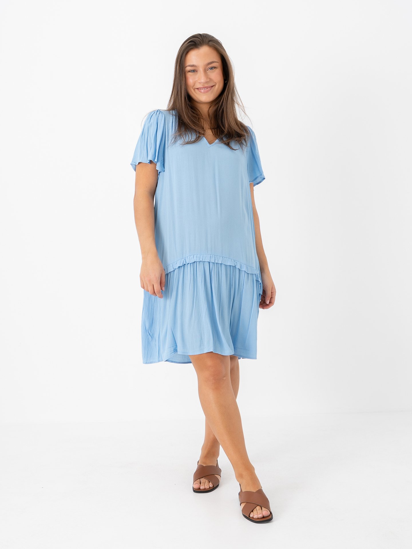 Ichi Marrakech Solid Dress 18 Della Robbia Blue