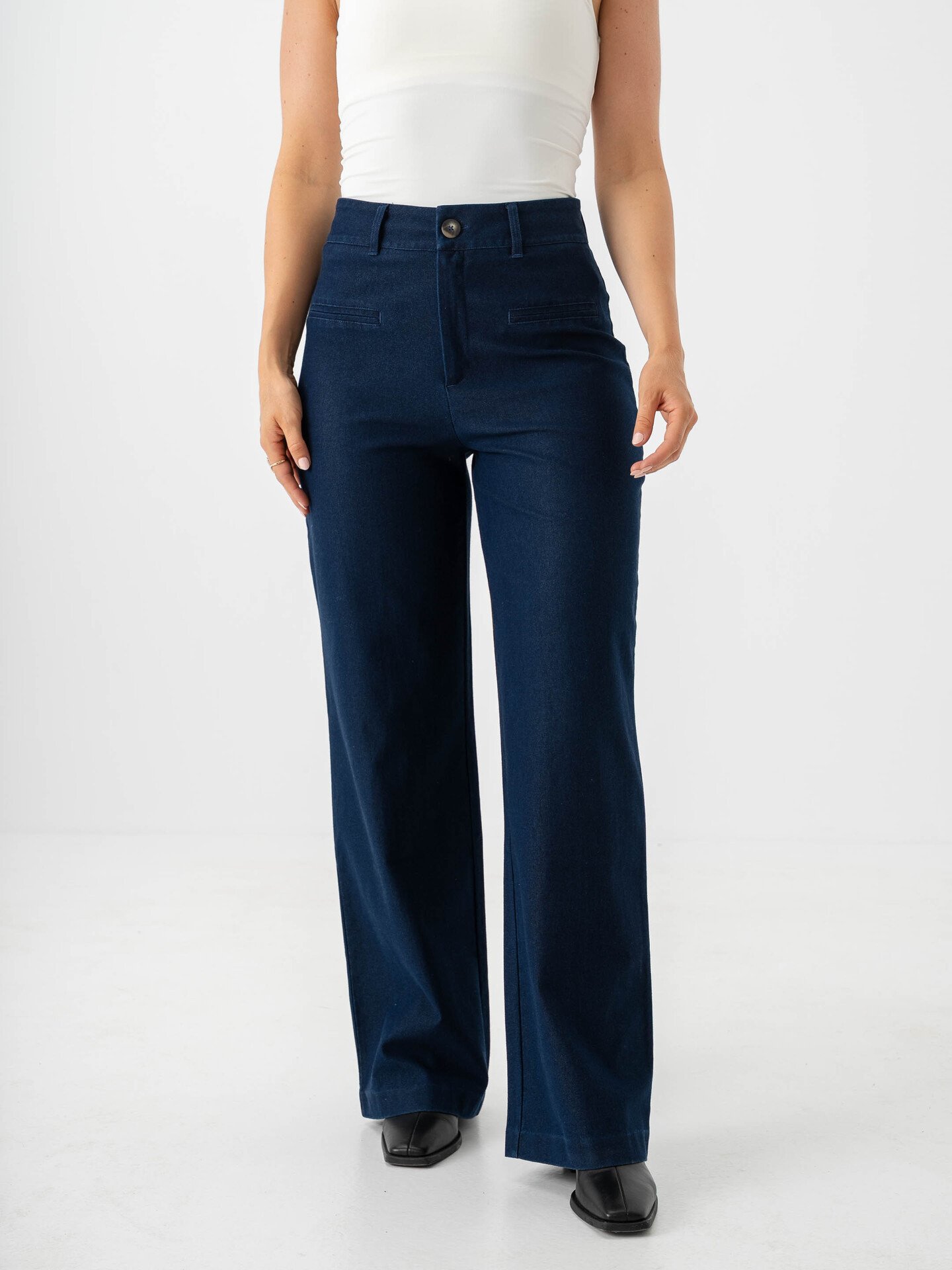 Ichi Kate Denim Pant Dark Blue