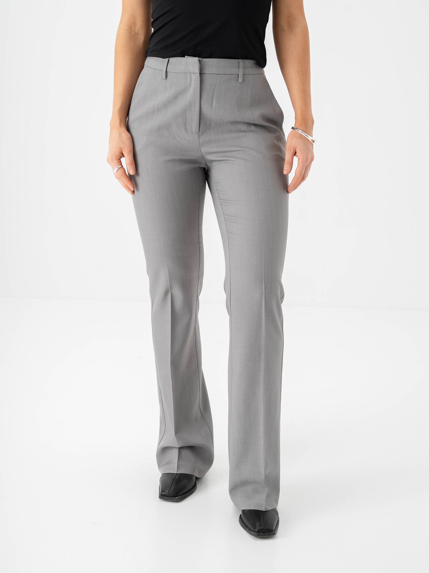 Ichi Fava Flared Pants Grey