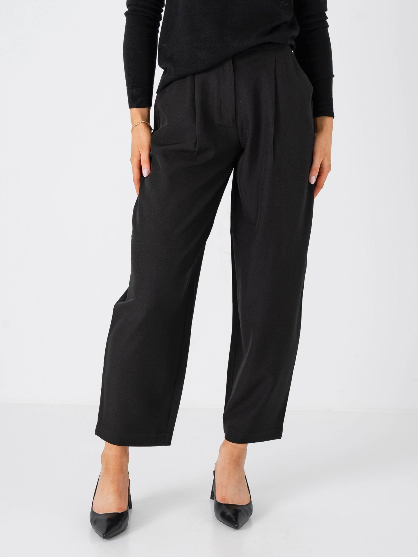 Ichi Fava Barrel Pants 194008 Black