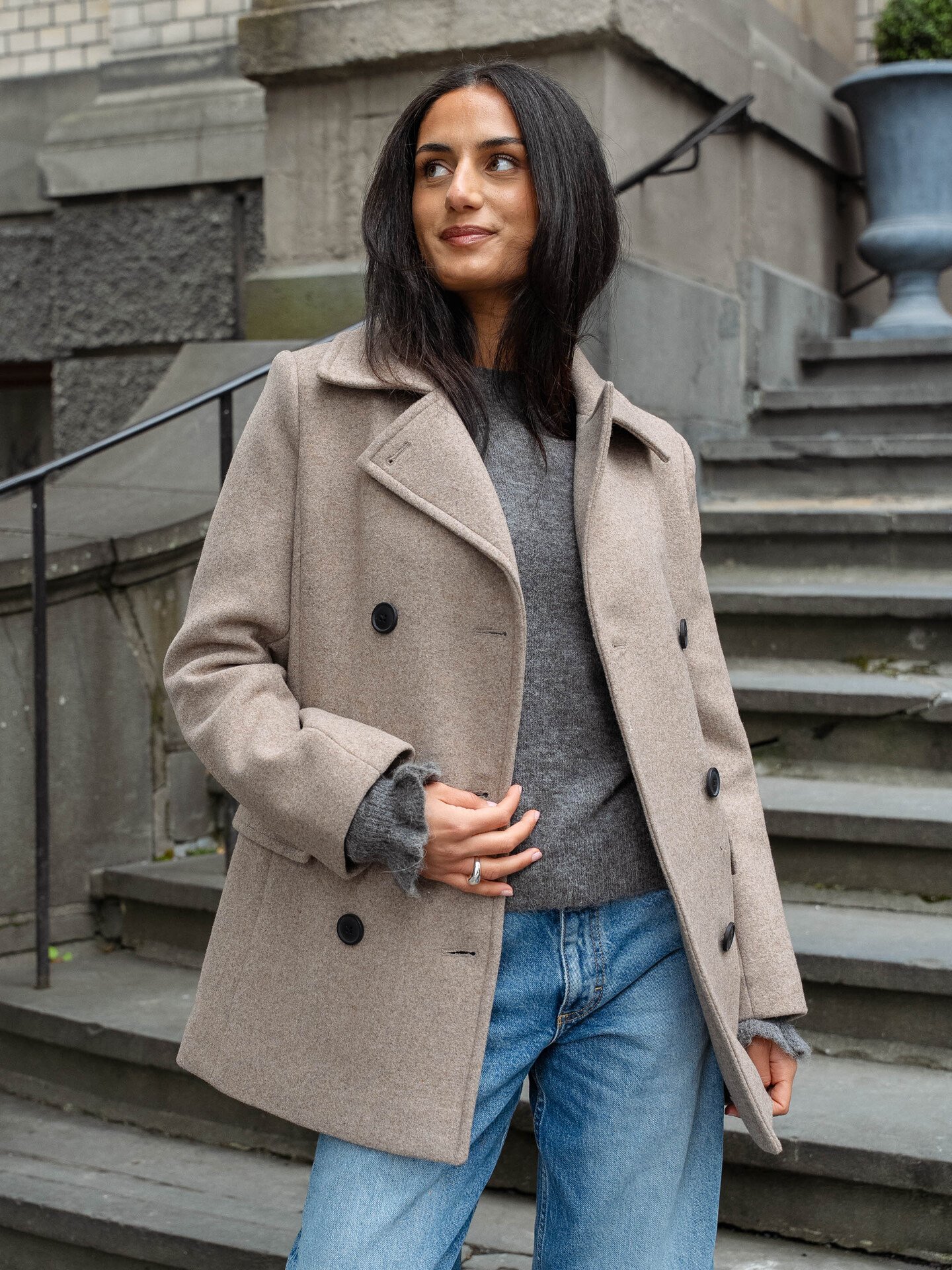 InWear Perry Sailor Coat R Sandy Grey Melange