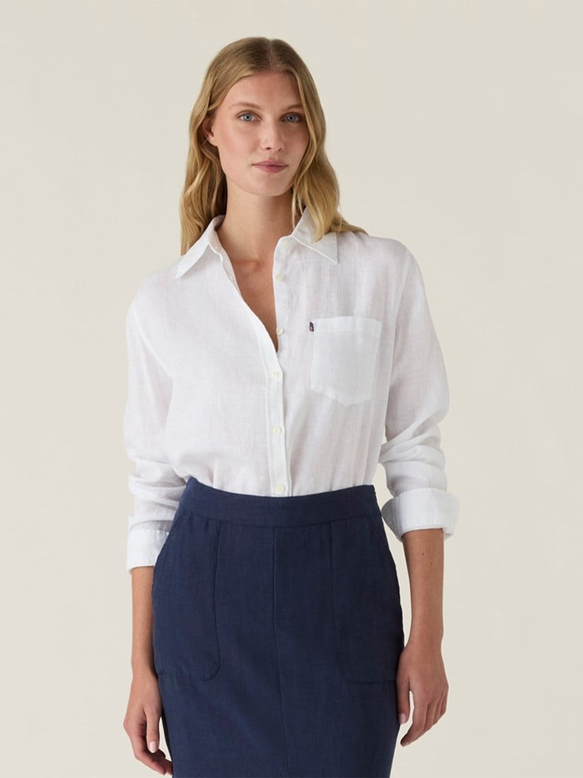Lexington Classic Linen Shirt White