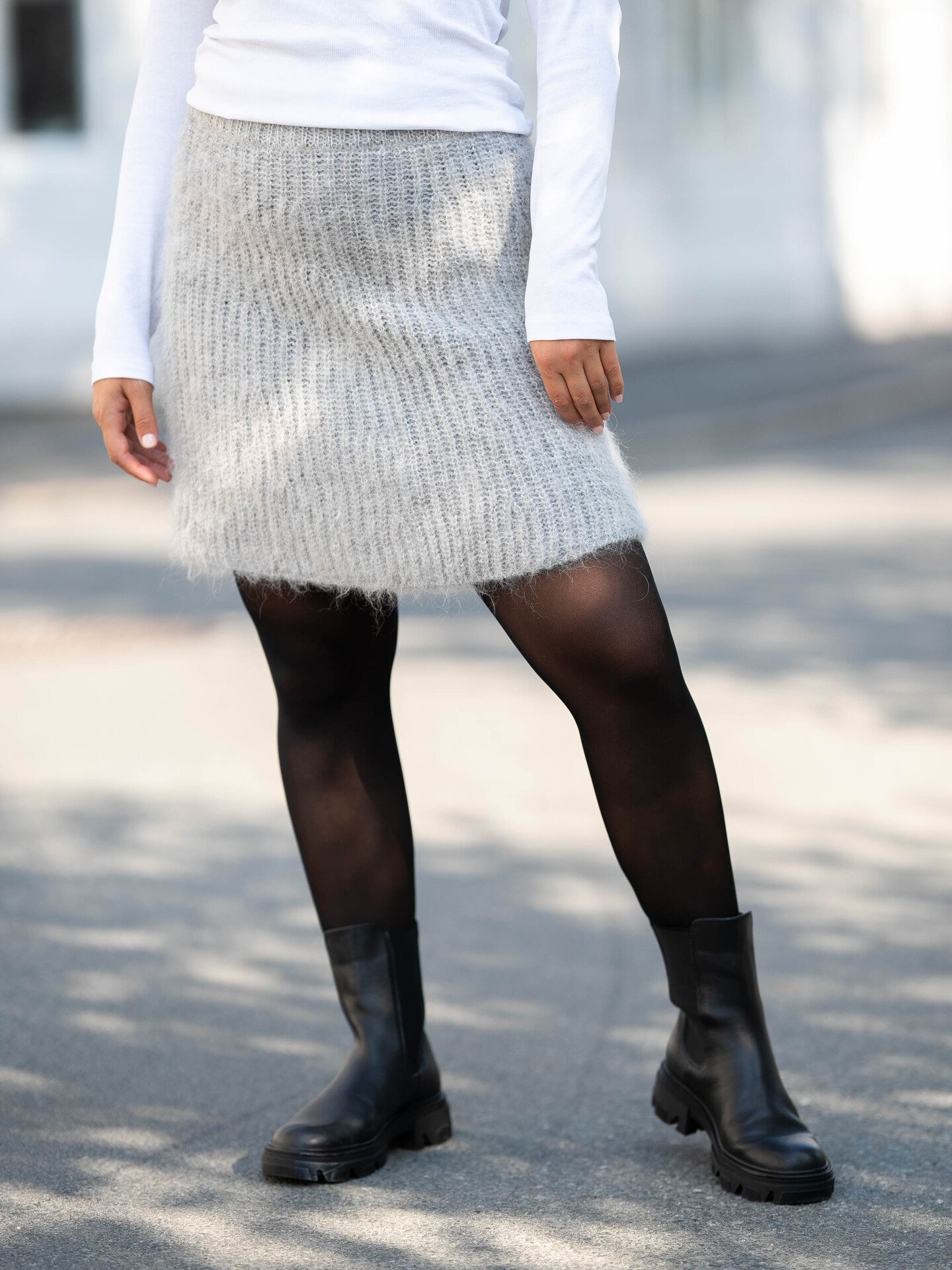 MSCH Copenhagen Annalisa Skirt Light Grey Melange