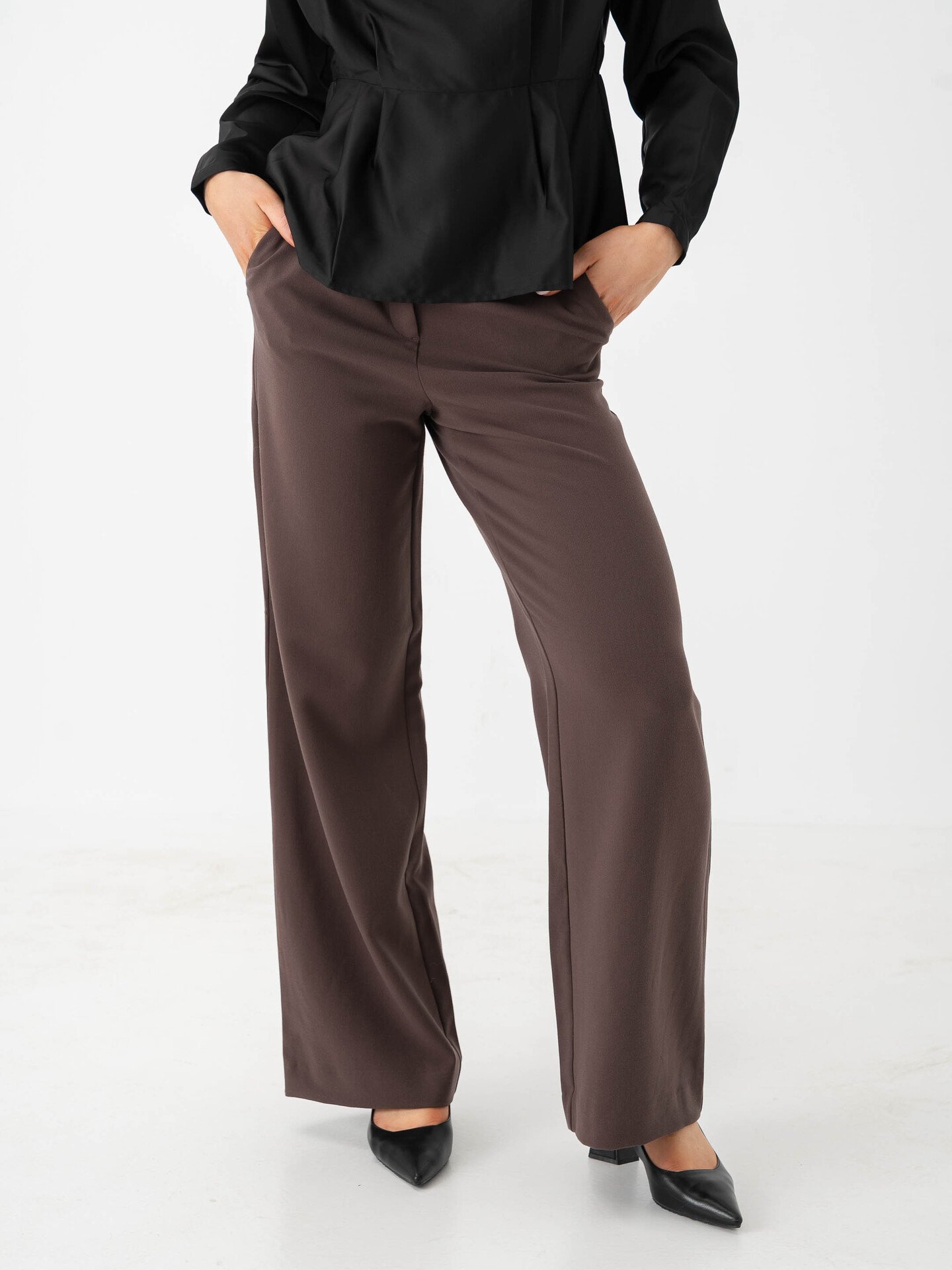 MSCH Copenhagen Macy Michelle High Waist Wide Pants Regular Hot Fudge