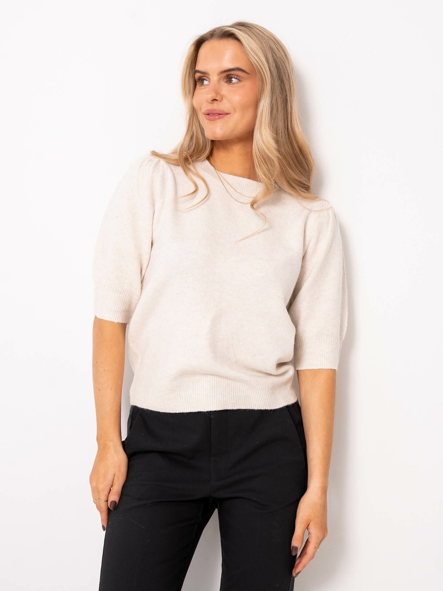 Only Rica Life 2/4 Pullover Knit Birch W. Melange