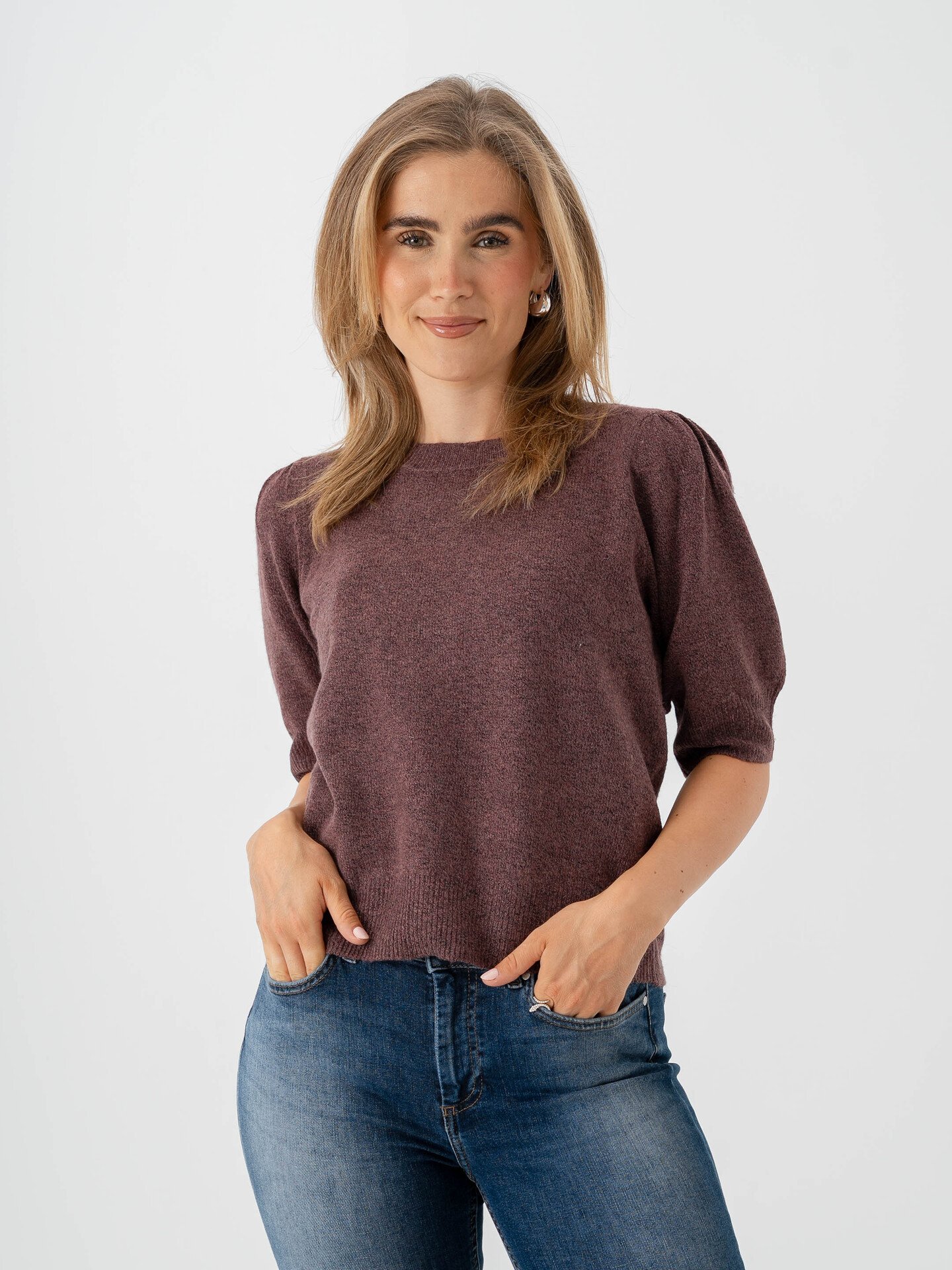 Only Rica Life 2/4 Pullover Knit Rose Brown w. Melange