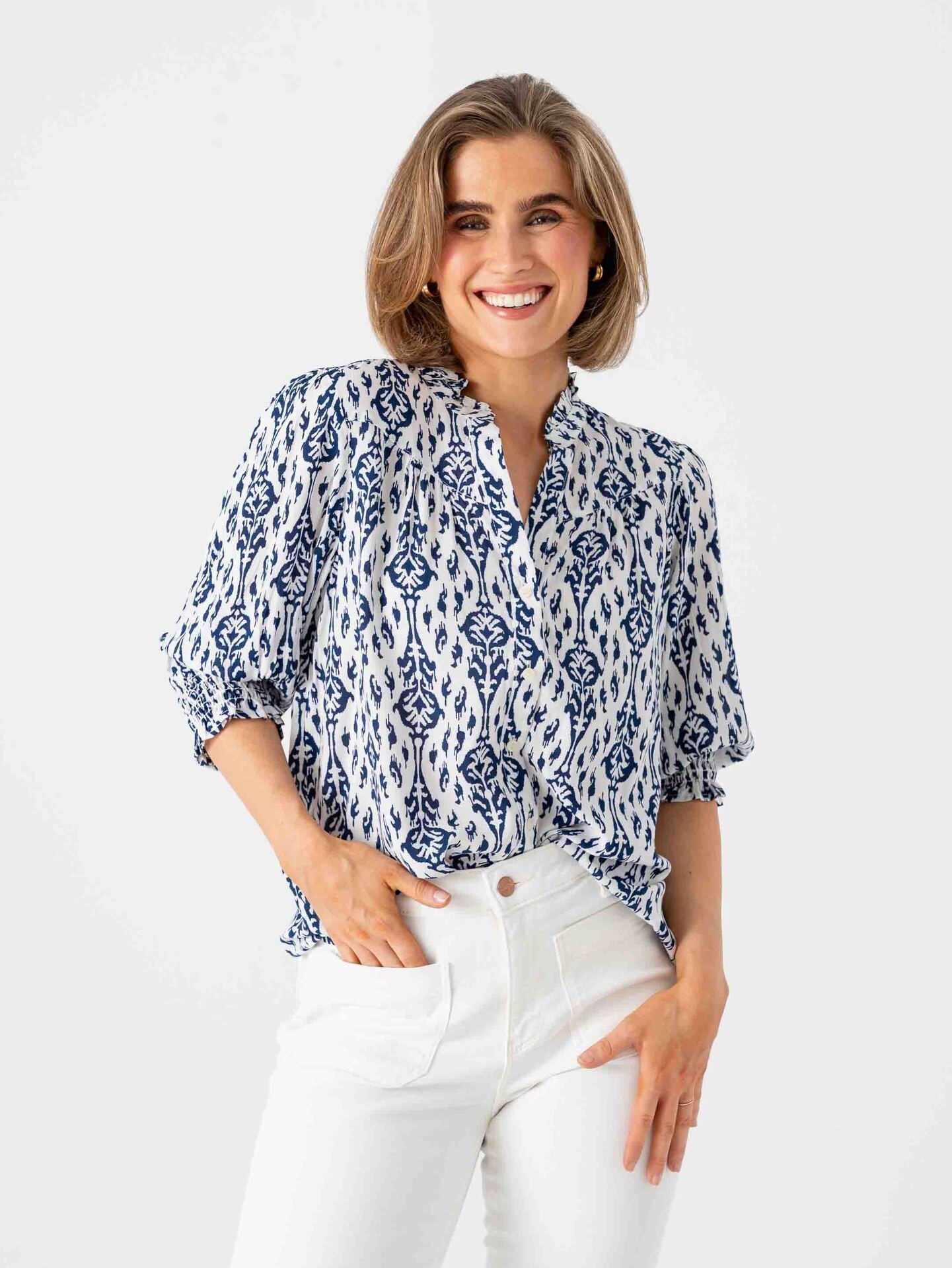 Only Raya 3/4 Shirt Night Sky / Ocean Graphic