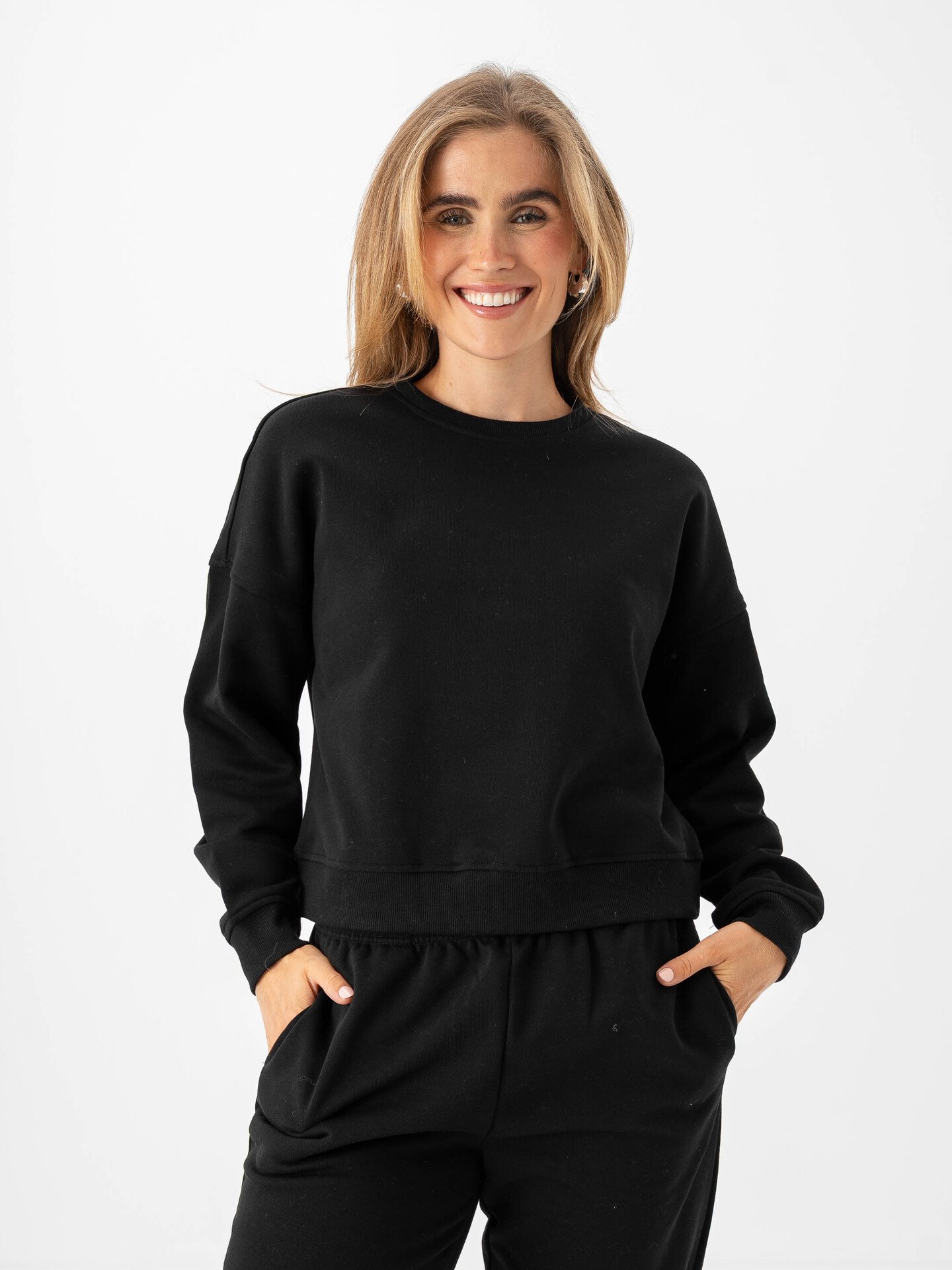 Only Daze Long Sleeve Crew Neck Sweat Black