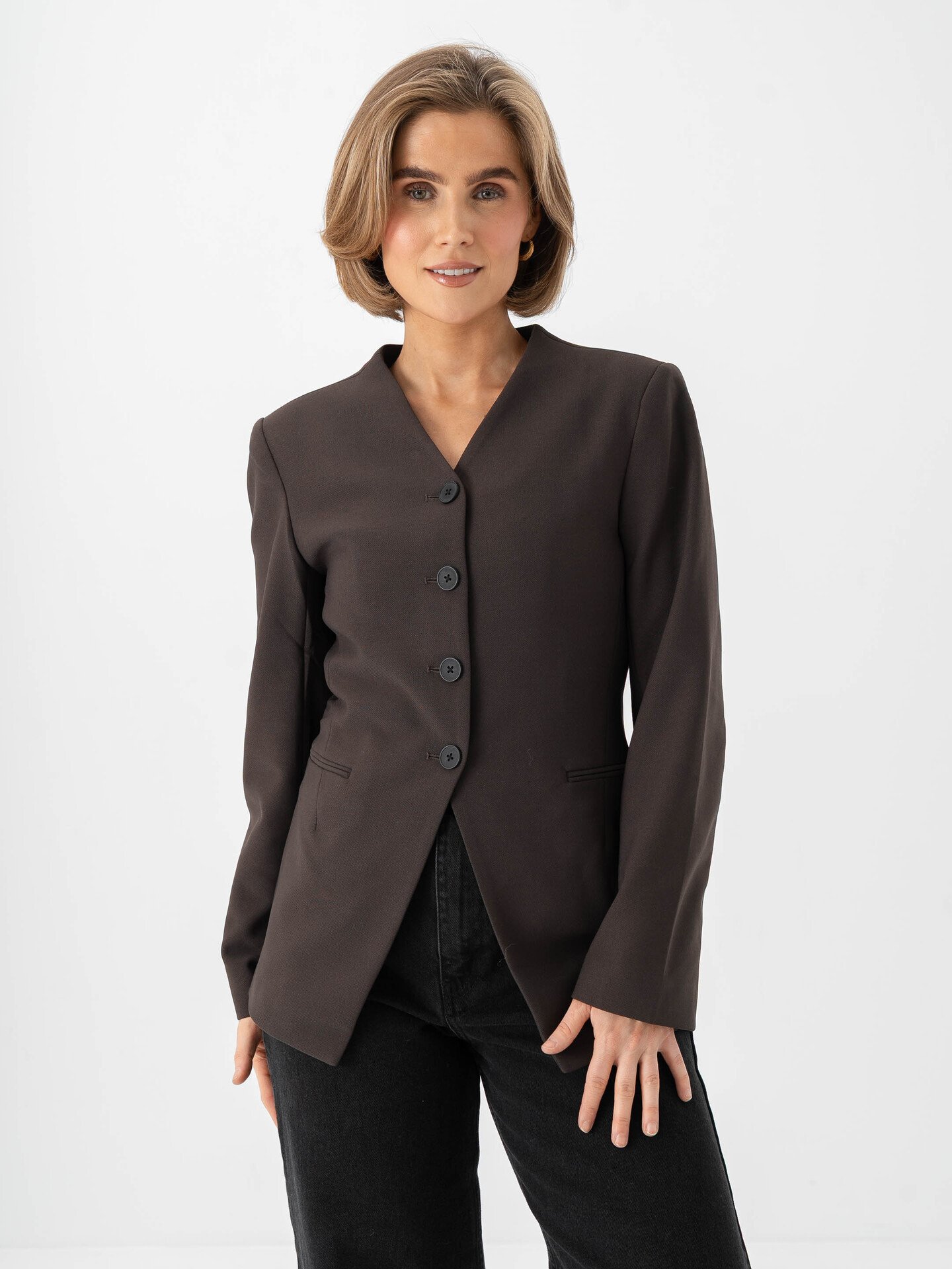 Only Lamina Life Long Sleeve Fit Blazer Mulch