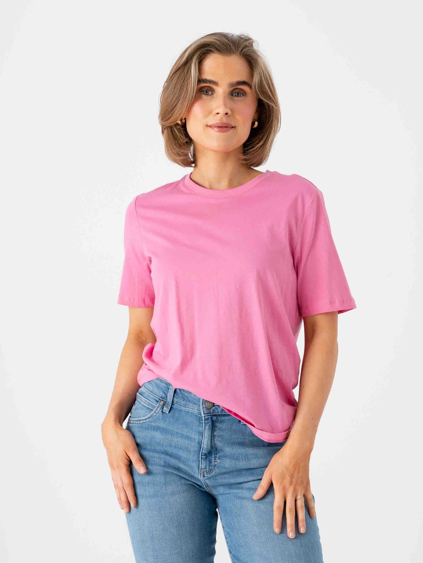 Only Happy Life Short Sleeve O-Neck Tee Rosa