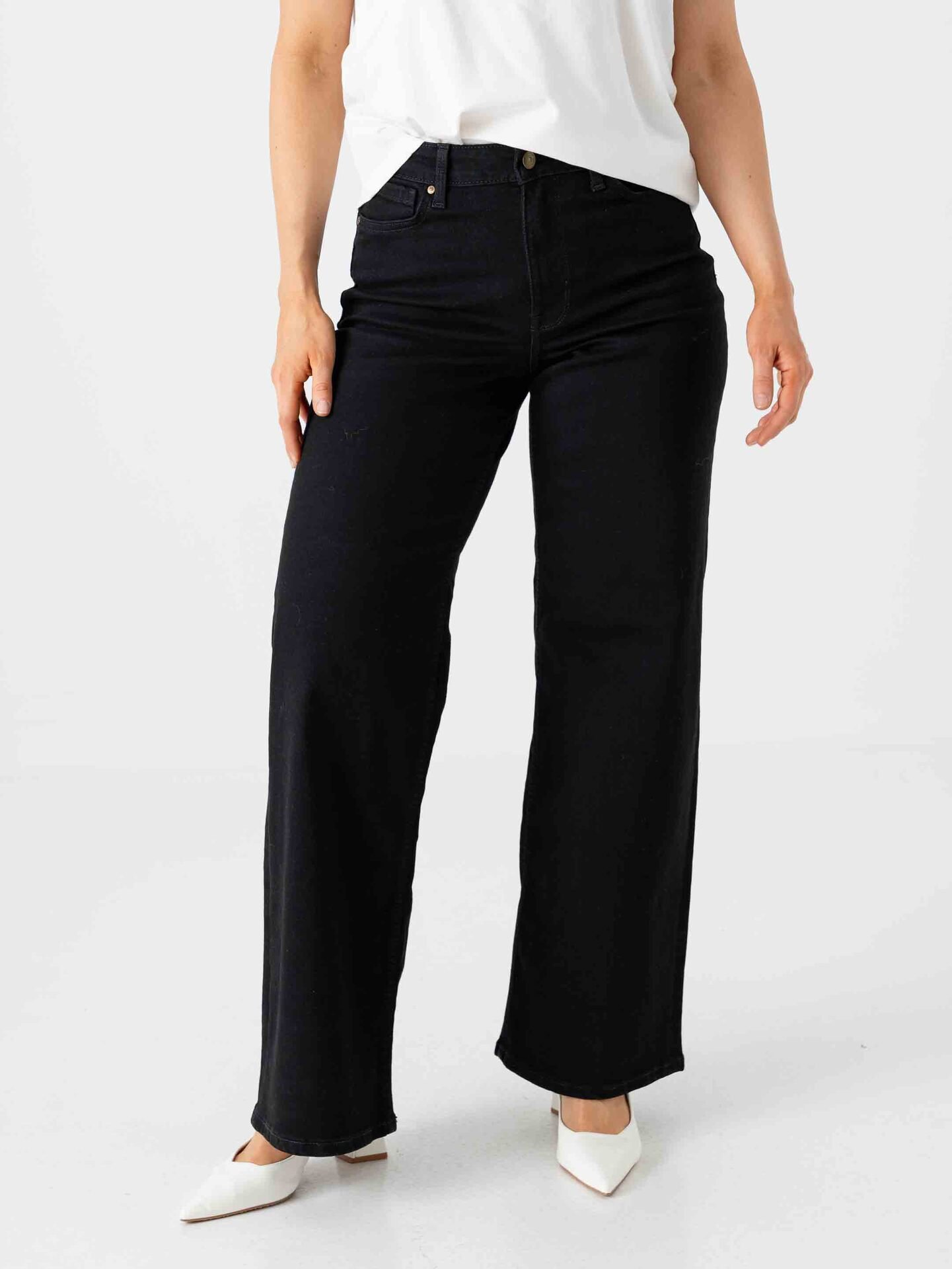 Only Madison Blush High Waist Wide Denim Washed Black
