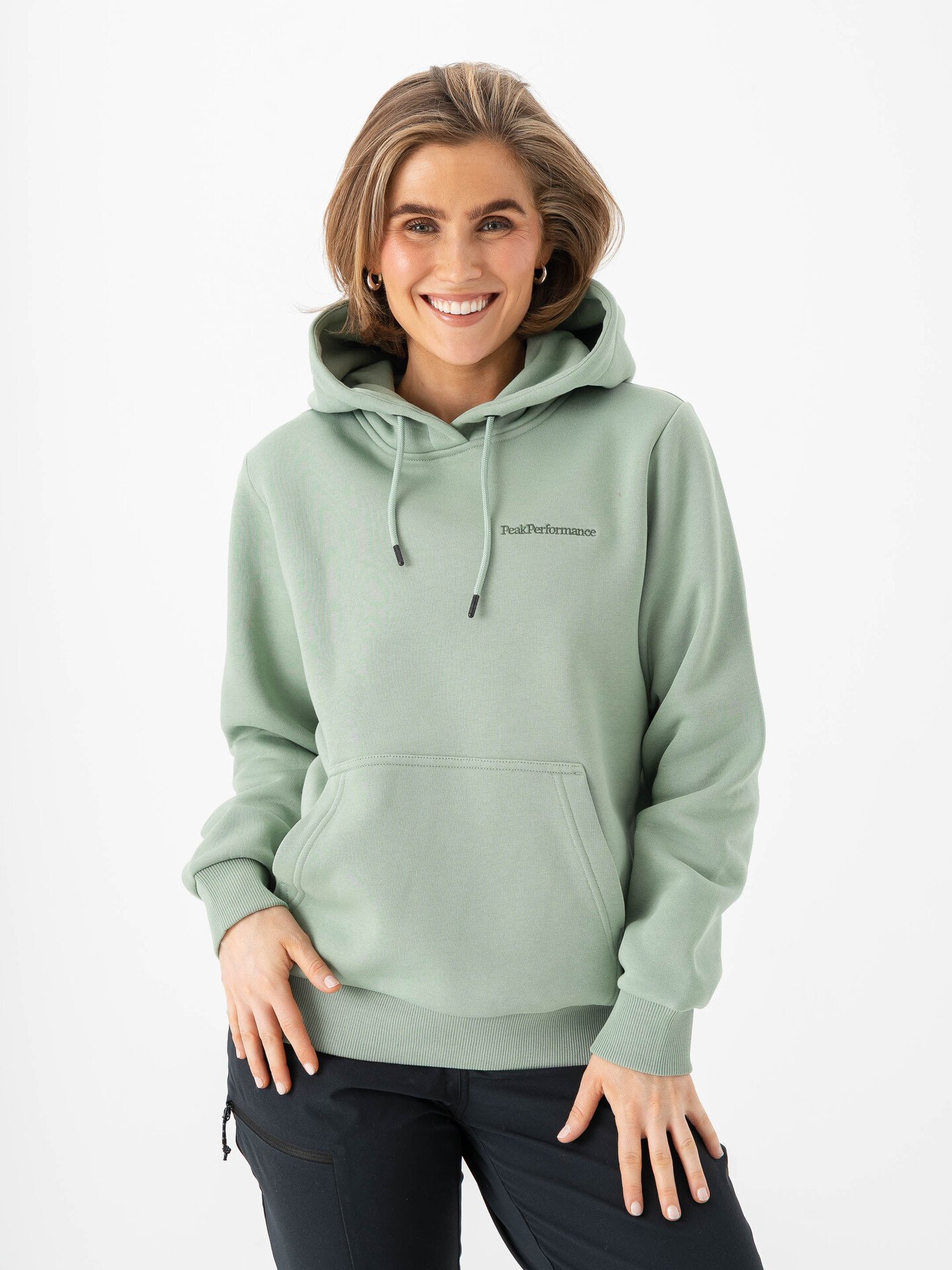 Peak Performance Original Small Logo Hood Green Valley