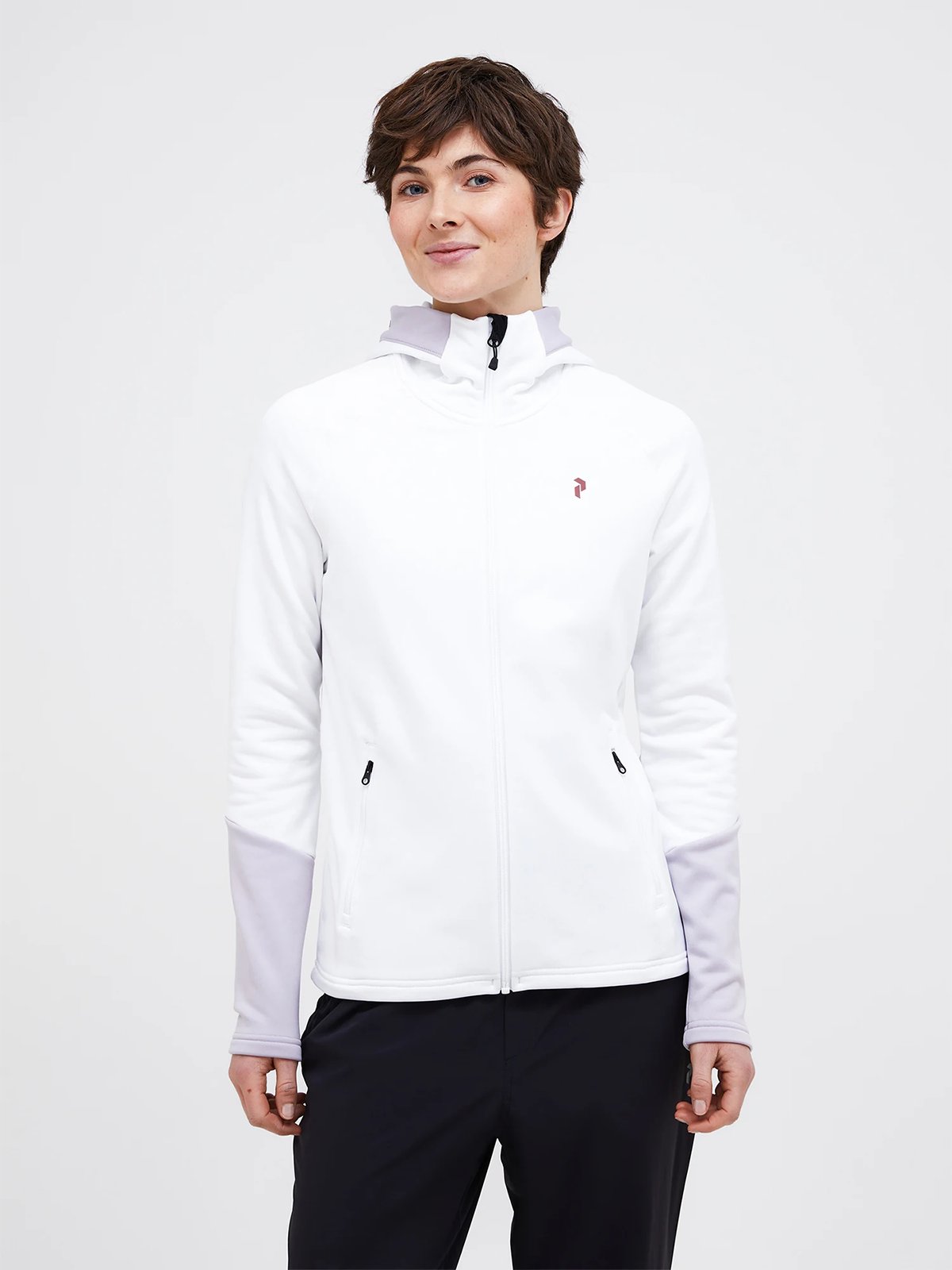 Peak Performance Rider Essentials Zip Hood White / Misty Lavendel